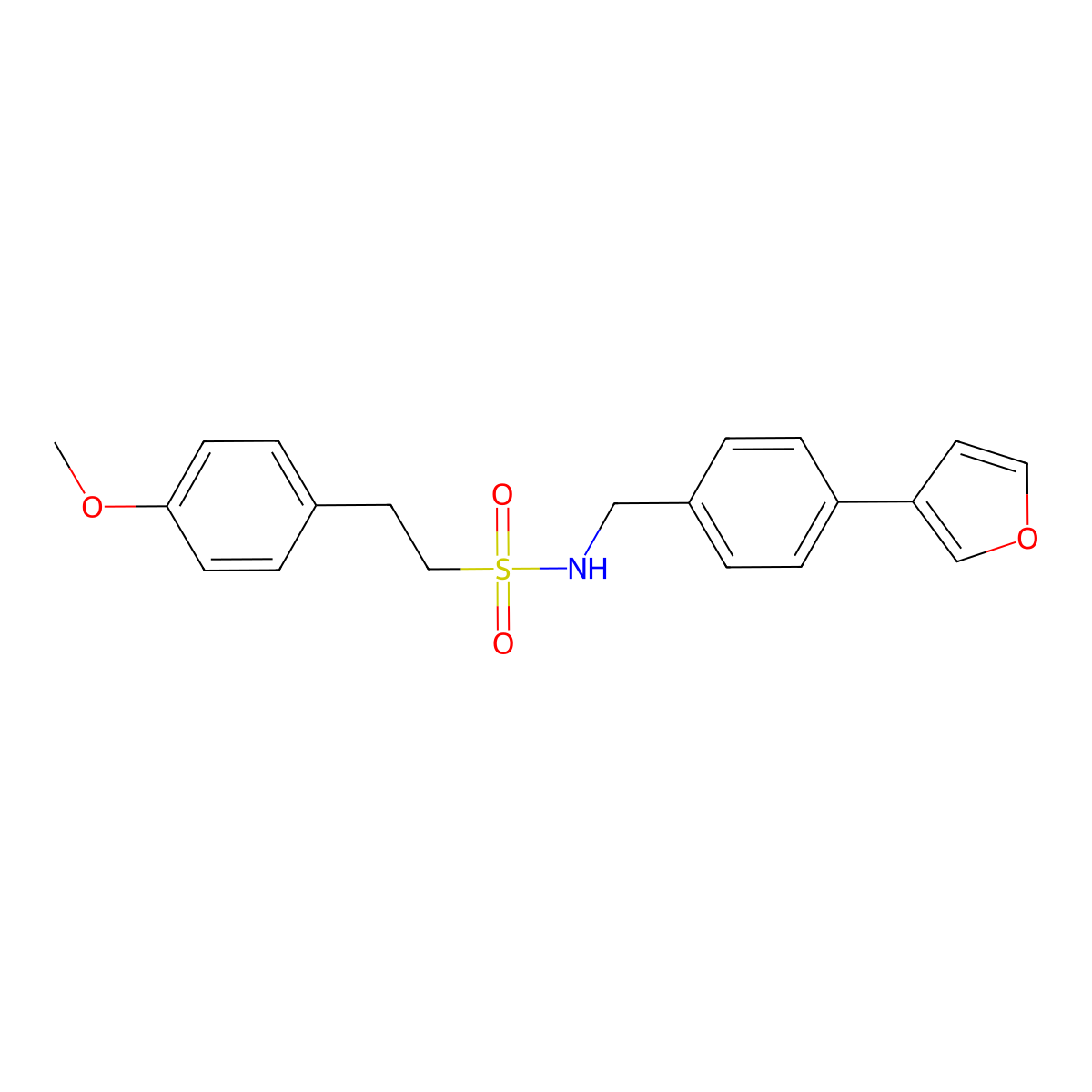 N-(4-(furan-3-yl)benzyl)-2-(4-methoxyphenyl)ethanesulfonamide molecular structure, CAS 2034285-48-6
