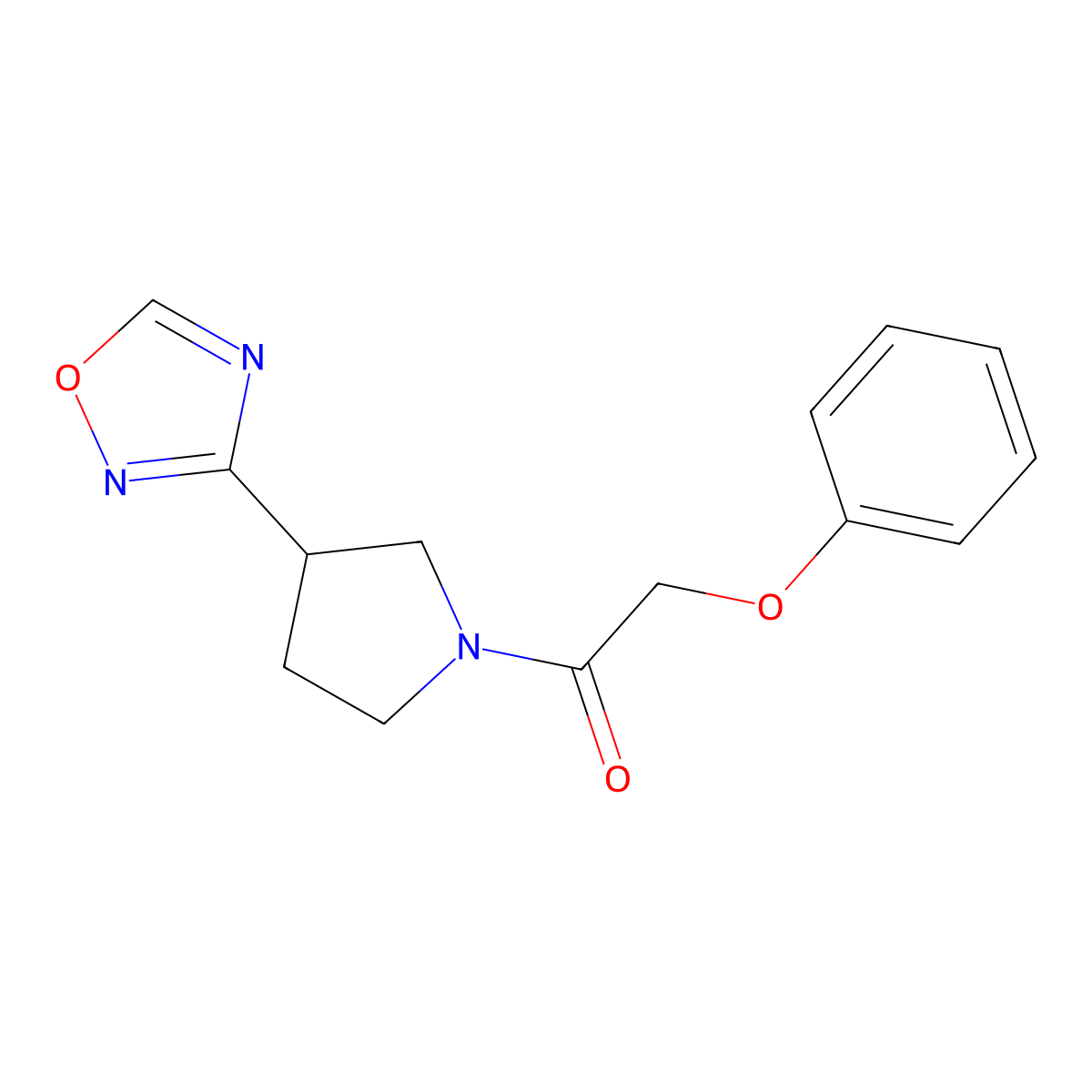 1-(3-(1,2,4-Oxadiazol-3-yl)pyrrolidin-1-yl)-2-phenoxyethanone molecular structure, CAS 2034286-03-6