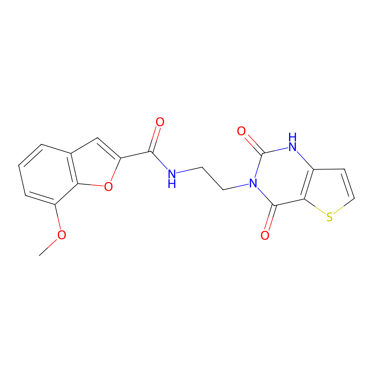 N-(2-(2,4-dioxo-1,2-dihydrothieno[3,2-d]pyrimidin-3(4H)-yl)ethyl)-7-methoxybenzofuran-2-carboxamide molecular structure, CAS 2034286-11-6