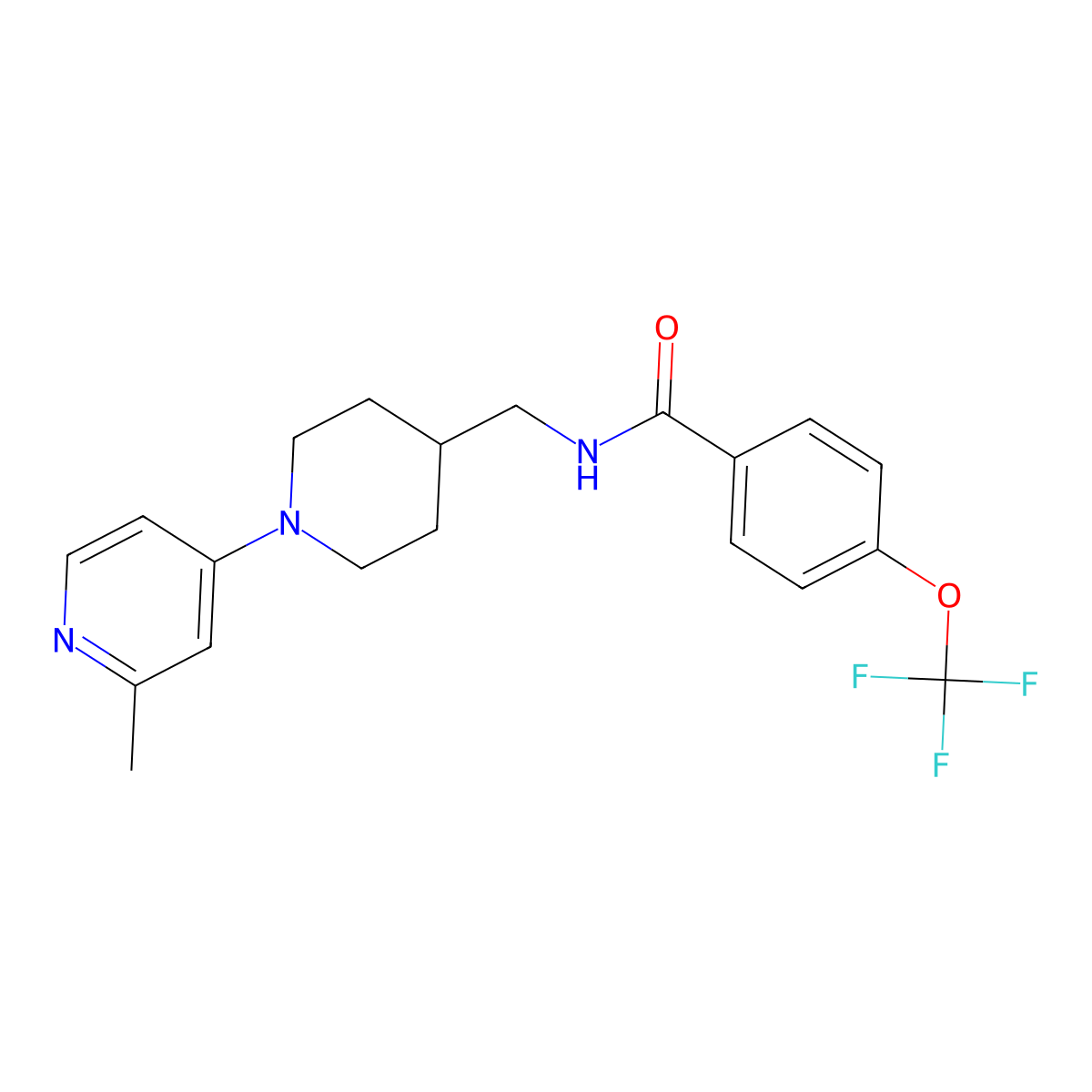 N-{[1-(2-methylpyridin-4-yl)piperidin-4-yl]methyl}-4-(trifluoromethoxy)benzamide molecular structure, CAS 2034286-13-8