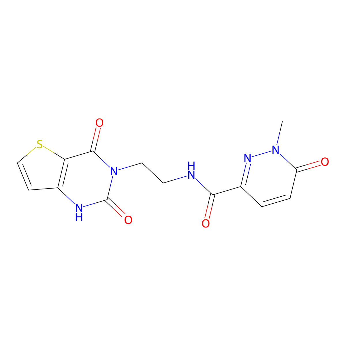 N-(2-(2,4-dioxo-1,2-dihydrothieno[3,2-d]pyrimidin-3(4H)-yl)ethyl)-1-methyl-6-oxo-1,6-dihydropyridazine-3-carboxamide molecular structure, CAS 2034286-23-0