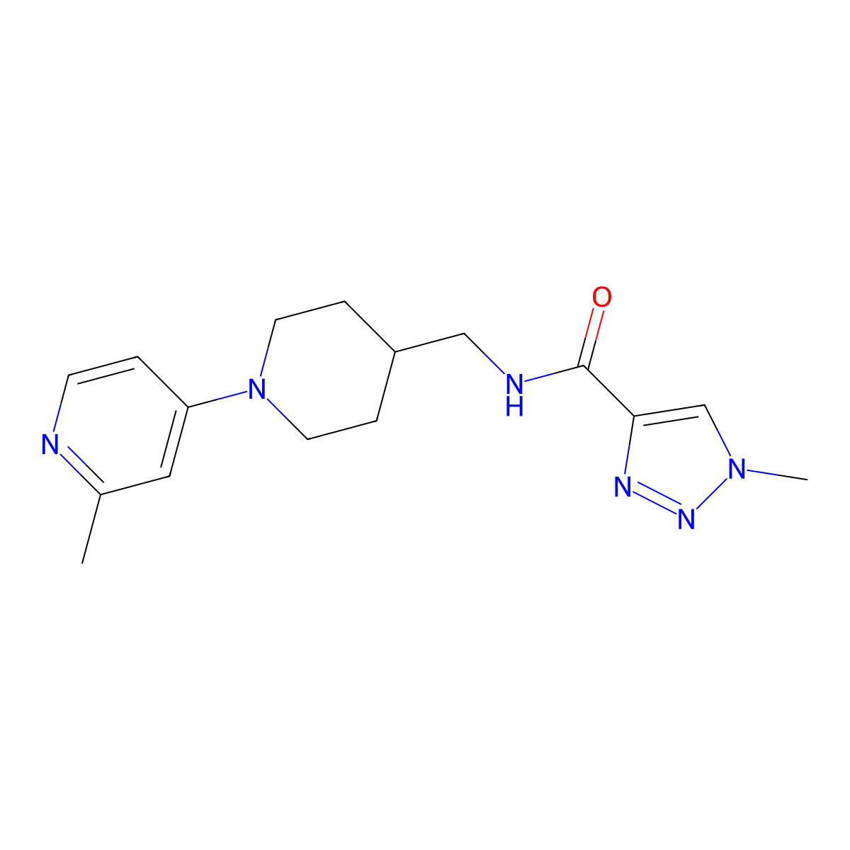 1-methyl-N-{[1-(2-methylpyridin-4-yl)piperidin-4-yl]methyl}-1H-1,2,3-triazole-4-carboxamide molecular structure, CAS 2034286-24-1