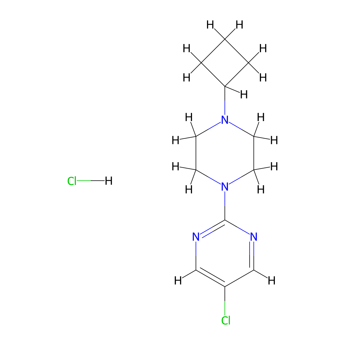 5-Chloro-2-(4-cyclobutylpiperazin-1-yl)pyrimidine hydrochloride molecular structure, CAS 2034286-27-4