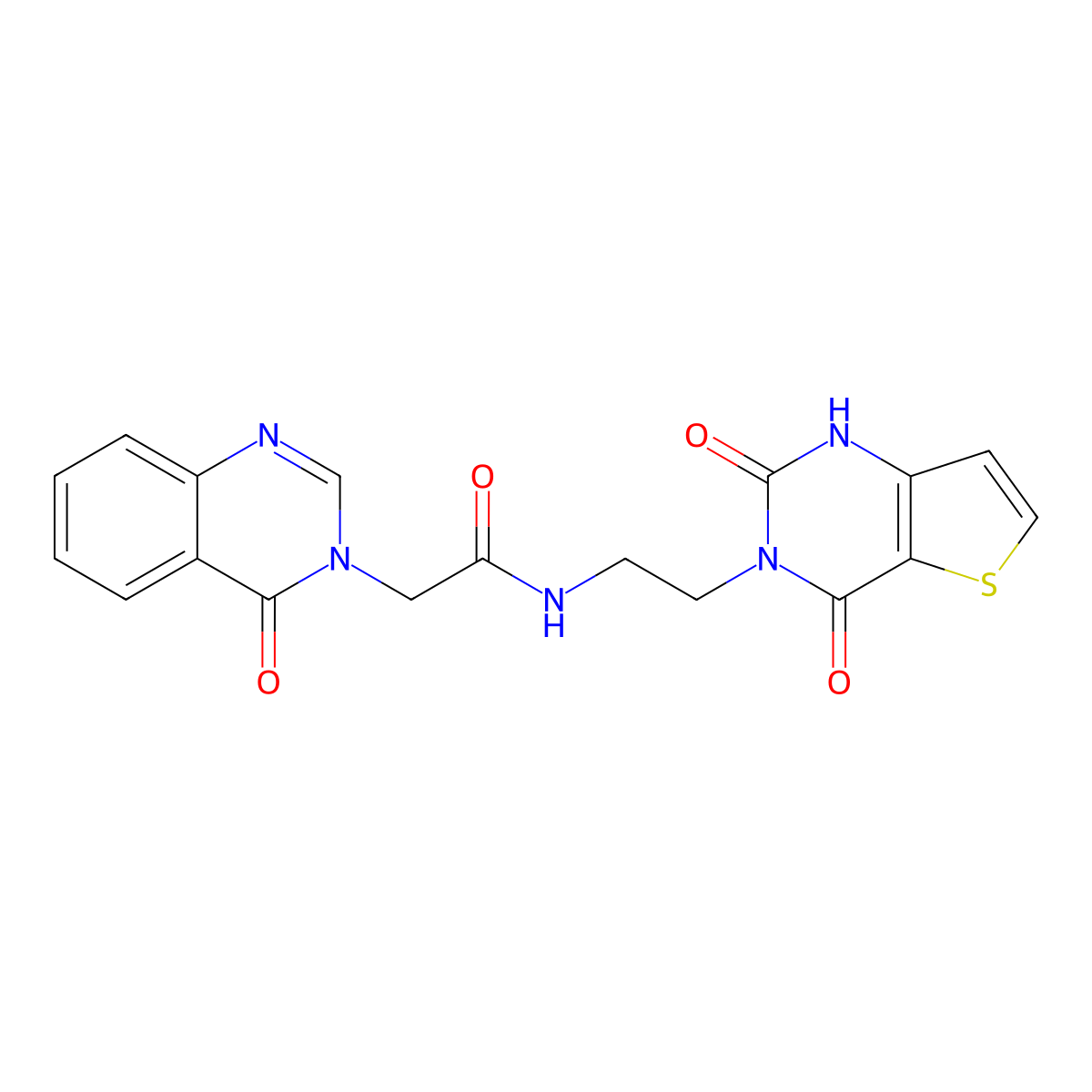 N-(2-(2,4-dioxo-1,2-dihydrothieno[3,2-d]pyrimidin-3(4H)-yl)ethyl)-2-(4-oxoquinazolin-3(4H)-yl)acetamide molecular structure, CAS 2034286-36-5