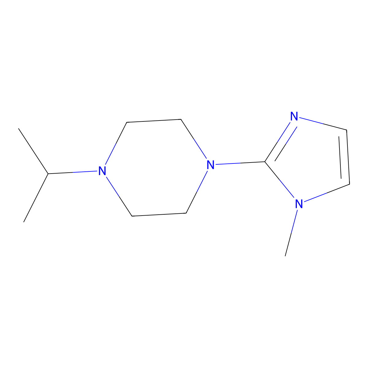 1-isopropyl-4-(1-methyl-1H-imidazol-2-yl)piperazine molecular structure, CAS 2034286-37-6