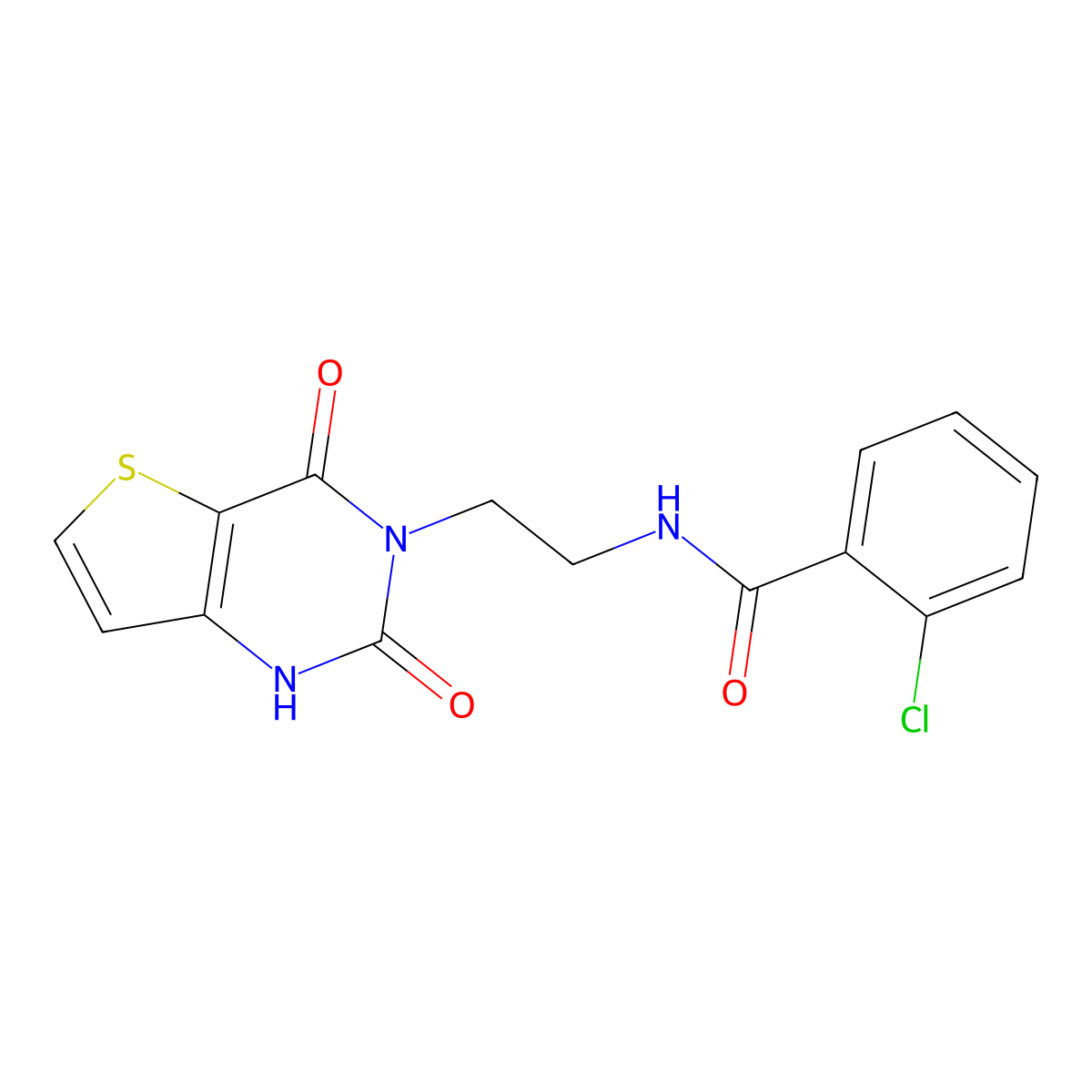 2-chloro-N-(2-(2,4-dioxo-1,2-dihydrothieno[3,2-d]pyrimidin-3(4H)-yl)ethyl)benzamide molecular structure, CAS 2034286-40-1