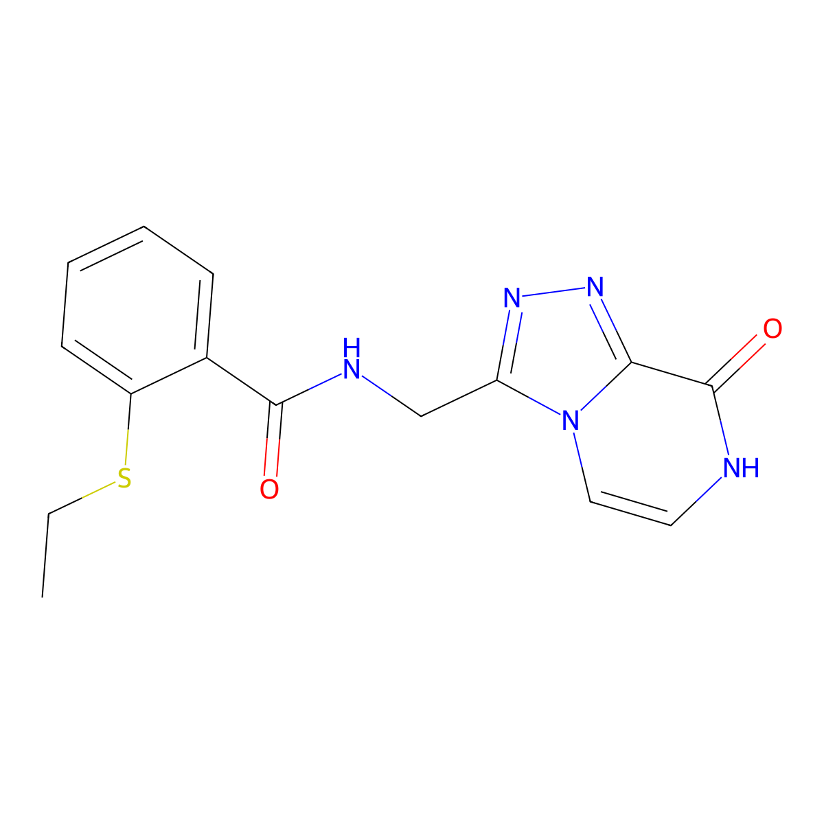 2-(ethylthio)-N-((8-hydroxy-[1,2,4]triazolo[4,3-a]pyrazin-3-yl)methyl)benzamide molecular structure, CAS 2034286-44-5