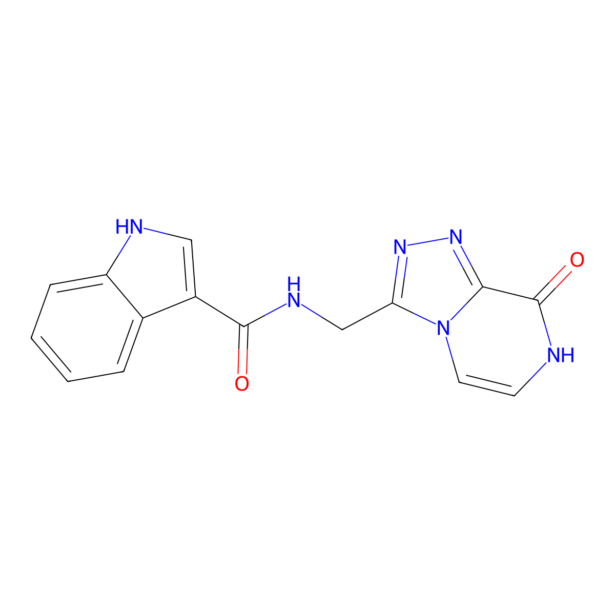 N-({8-hydroxy-[1,2,4]triazolo[4,3-a]pyrazin-3-yl}methyl)-1H-indole-3-carboxamide molecular structure, CAS 2034286-52-5