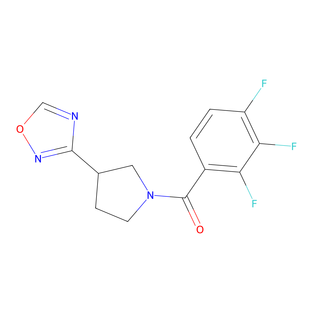 (3-(1,2,4-Oxadiazol-3-yl)pyrrolidin-1-yl)(2,3,4-trifluorophenyl)methanone molecular structure, CAS 2034286-54-7