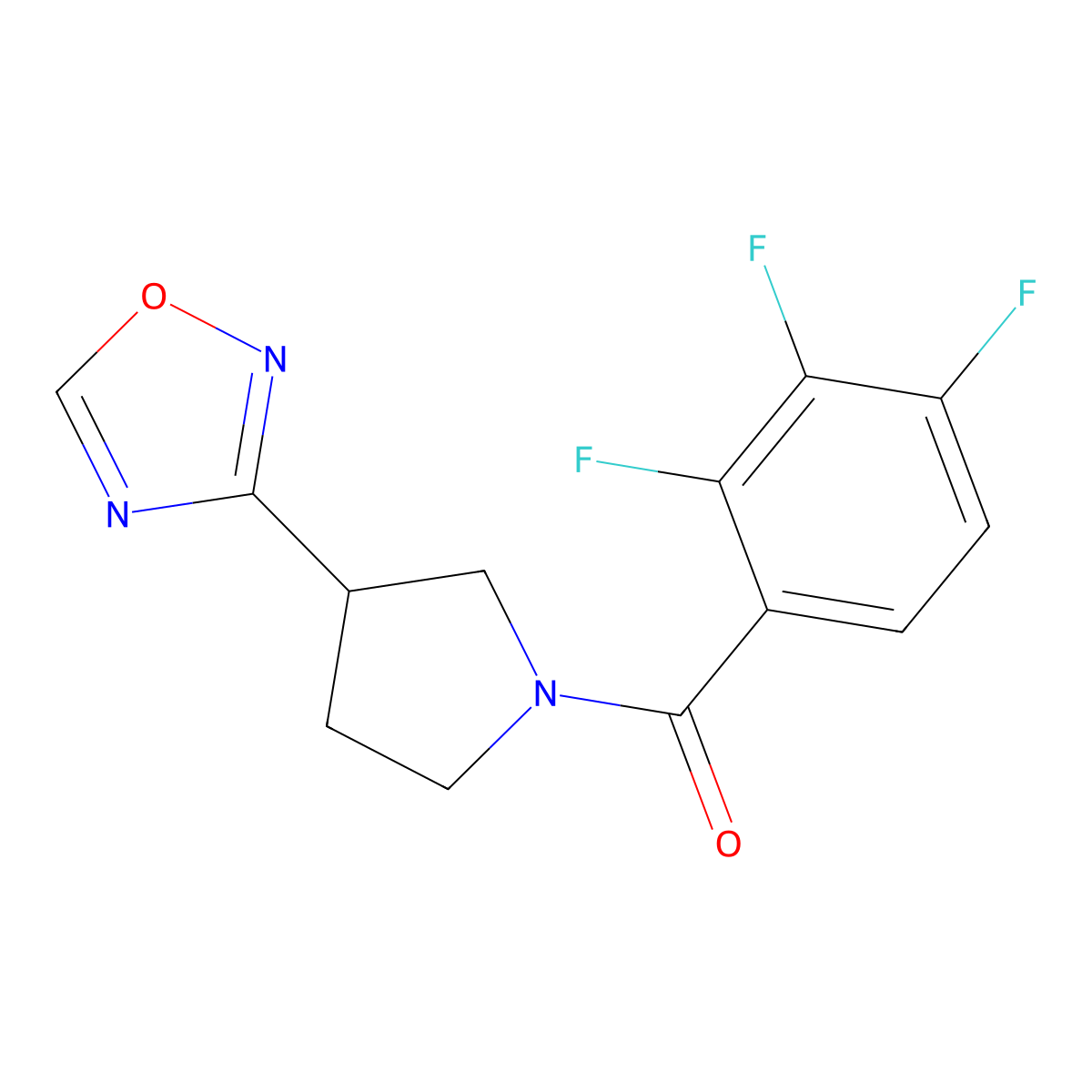 (3-(1,2,4-Oxadiazol-3-yl)pyrrolidin-1-yl)(2,3,4-trifluorophenyl)methanone molecular structure, CAS 2034286-54-7
