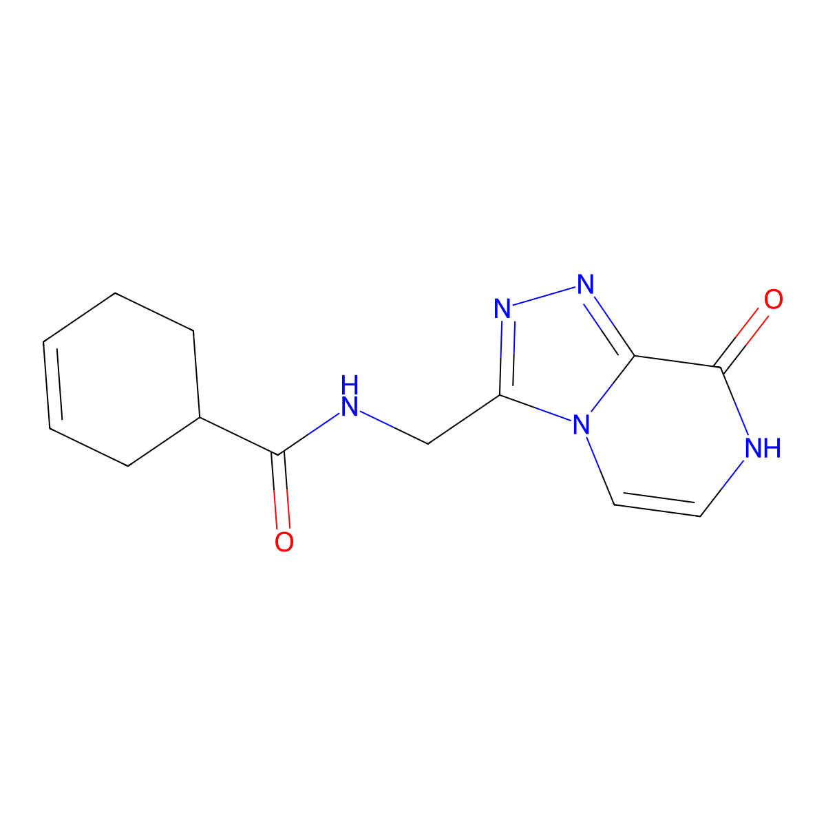 N-((8-hydroxy-[1,2,4]triazolo[4,3-a]pyrazin-3-yl)methyl)cyclohex-3-enecarboxamide molecular structure, CAS 2034286-70-7