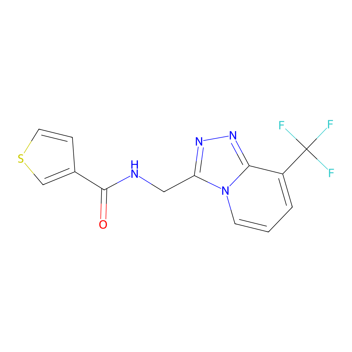N-((8-(trifluoromethyl)-[1,2,4]triazolo[4,3-a]pyridin-3-yl)methyl)thiophene-3-carboxamide molecular structure, CAS 2034286-75-2