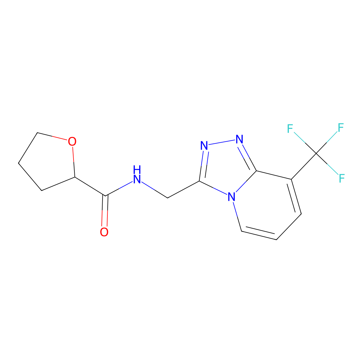 N-((8-(trifluoromethyl)-[1,2,4]triazolo[4,3-a]pyridin-3-yl)methyl)tetrahydrofuran-2-carboxamide molecular structure, CAS 2034286-84-3