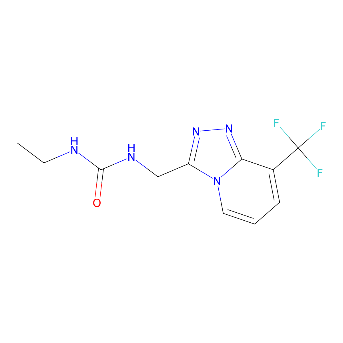 1-Ethyl-3-((8-(trifluoromethyl)-[1,2,4]triazolo[4,3-a]pyridin-3-yl)methyl)urea molecular structure, CAS 2034286-91-2