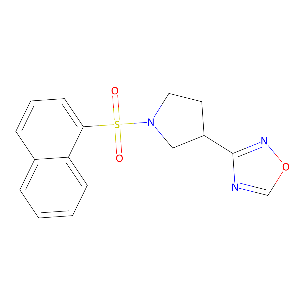 3-(1-(Naphthalen-1-ylsulfonyl)pyrrolidin-3-yl)-1,2,4-oxadiazole molecular structure, CAS 2034286-94-5