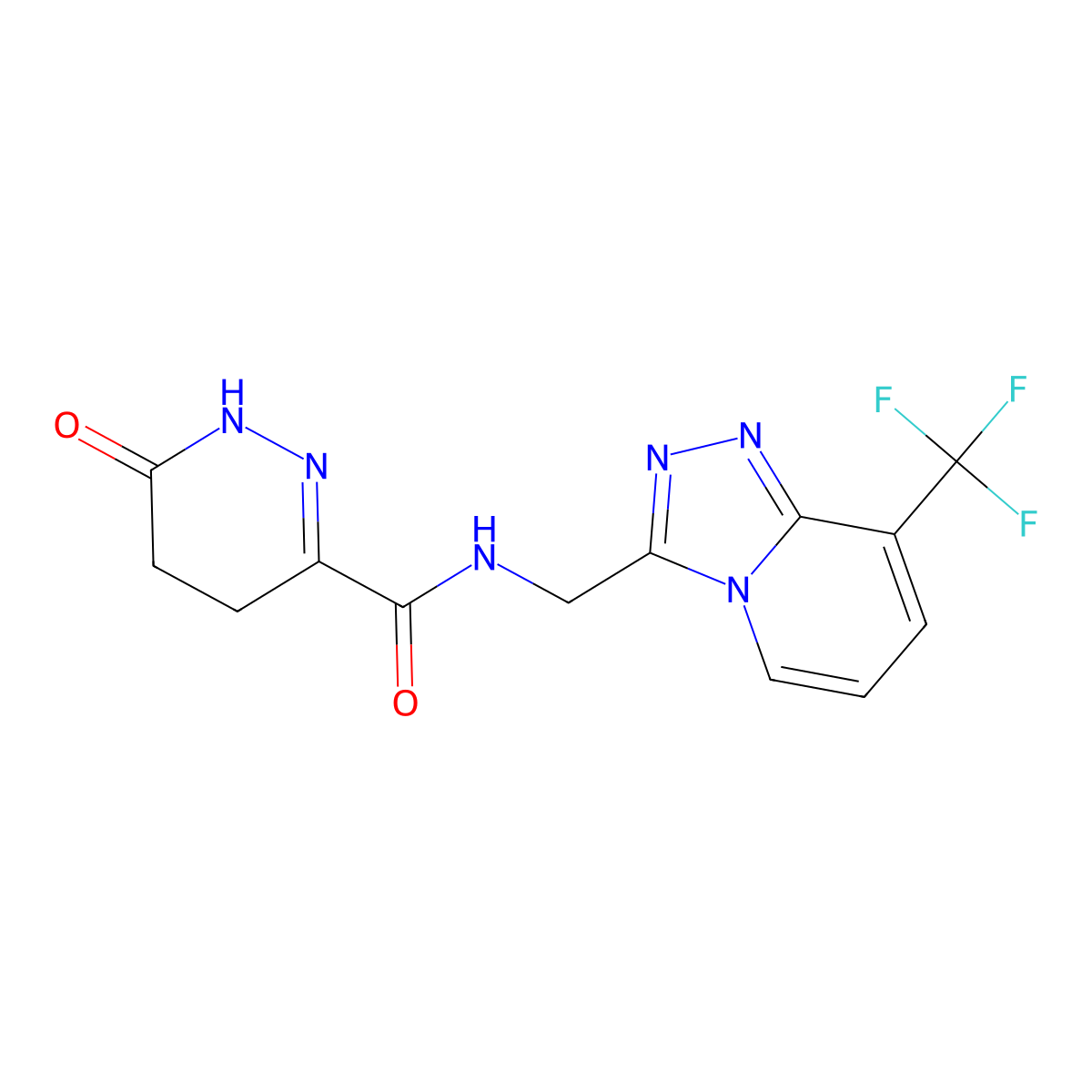 6-oxo-N-((8-(trifluoromethyl)-[1,2,4]triazolo[4,3-a]pyridin-3-yl)methyl)-1,4,5,6-tetrahydropyridazine-3-carboxamide molecular structure, CAS 2034286-95-6