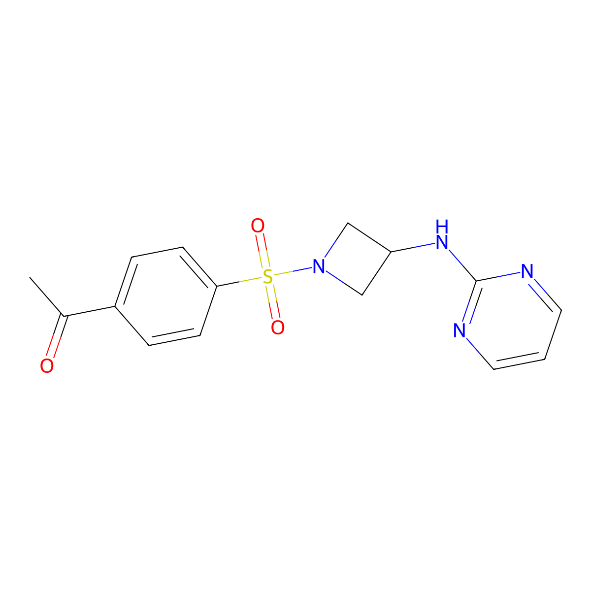 1-(4-((3-(Pyrimidin-2-ylamino)azetidin-1-yl)sulfonyl)phenyl)ethanone molecular structure, CAS 2034287-03-9