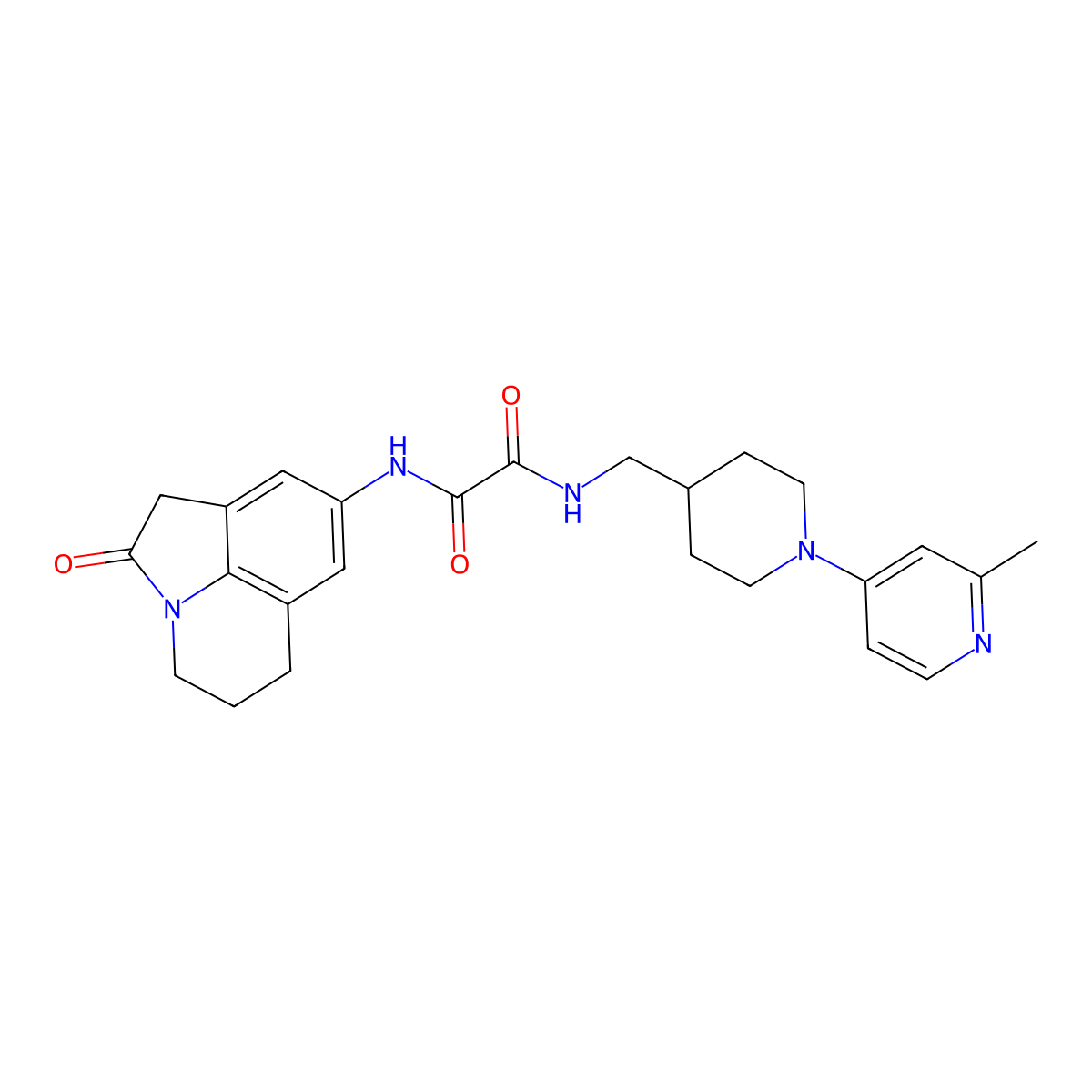 N'-{[1-(2-methylpyridin-4-yl)piperidin-4-yl]methyl}-N-{2-oxo-1-azatricyclo[6.3.1.0^{4,12}]dodeca-4,6,8(12)-trien-6-yl}ethanediamide molecular structure, CAS 2034287-23-3