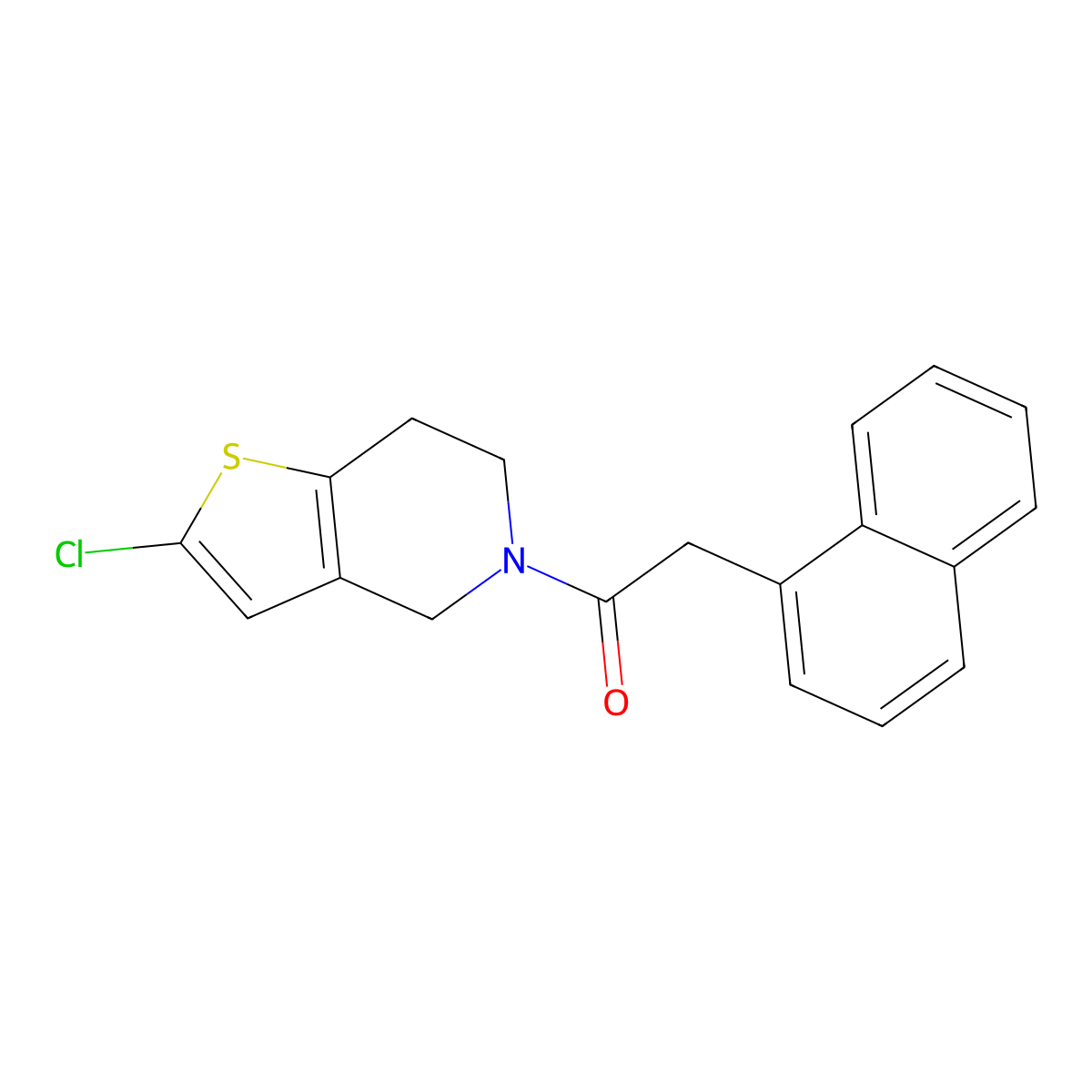 1-(2-chloro-6,7-dihydrothieno[3,2-c]pyridin-5(4H)-yl)-2-(naphthalen-1-yl)ethanone molecular structure, CAS 2034287-28-8