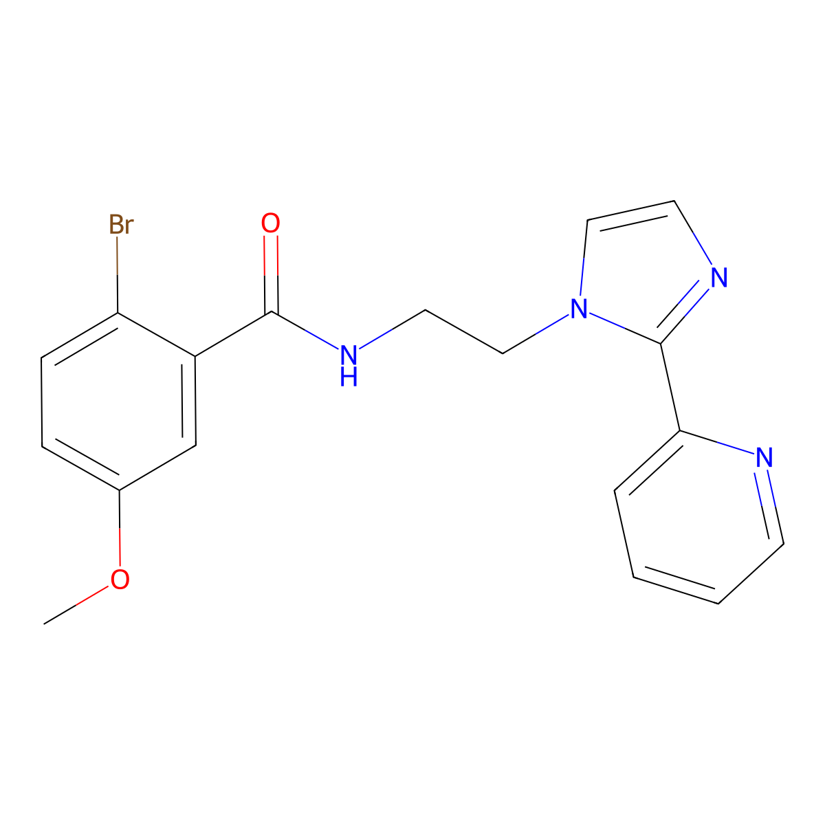 2-bromo-5-methoxy-N-(2-(2-(pyridin-2-yl)-1H-imidazol-1-yl)ethyl)benzamide molecular structure, CAS 2034287-30-2