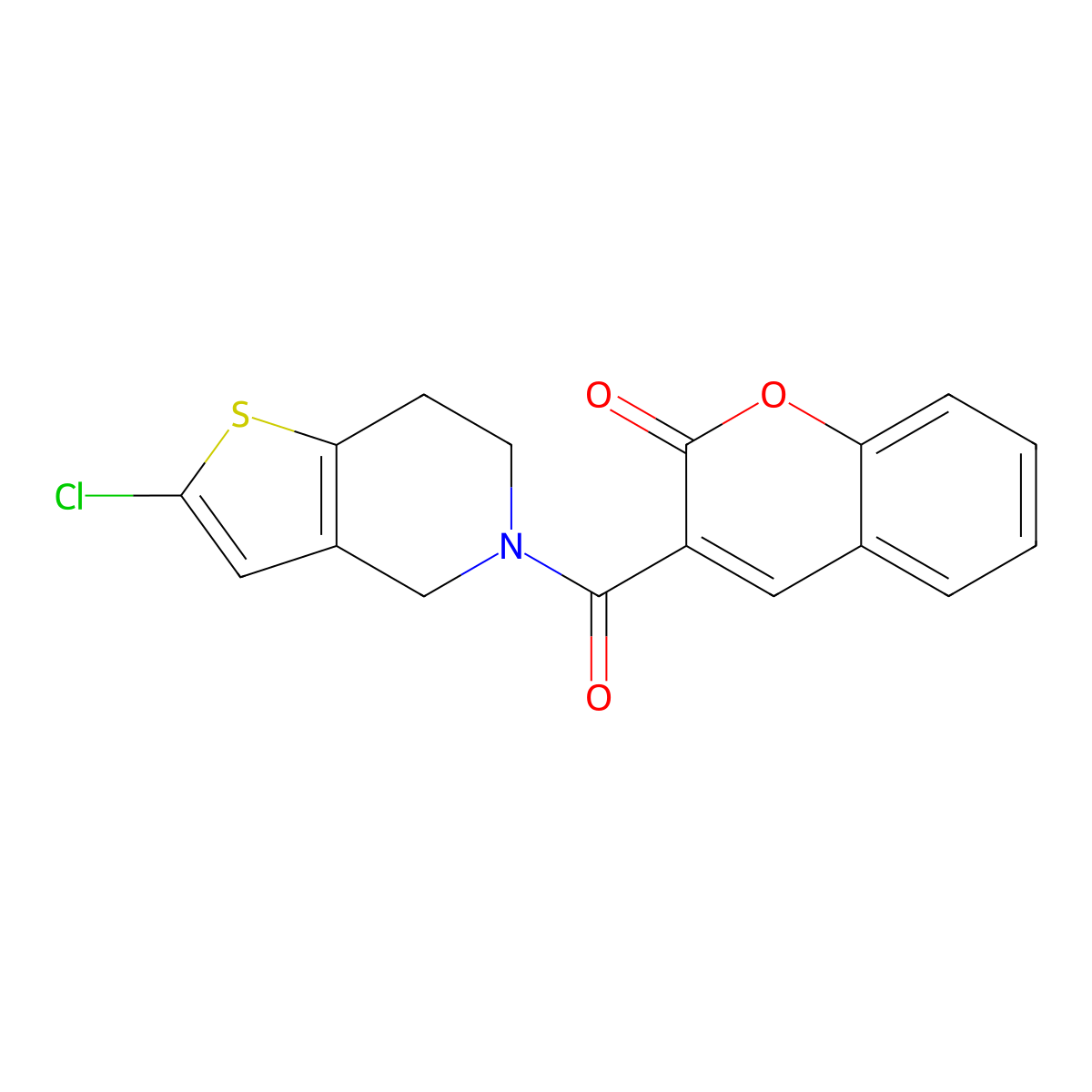 3-(2-chloro-4,5,6,7-tetrahydrothieno[3,2-c]pyridine-5-carbonyl)-2H-chromen-2-one molecular structure, CAS 2034287-35-7