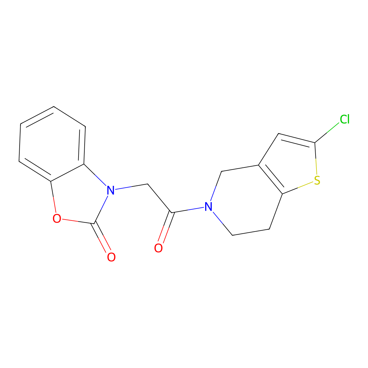 3-(2-(2-chloro-6,7-dihydrothieno[3,2-c]pyridin-5(4H)-yl)-2-oxoethyl)benzo[d]oxazol-2(3H)-one molecular structure, CAS 2034287-42-6