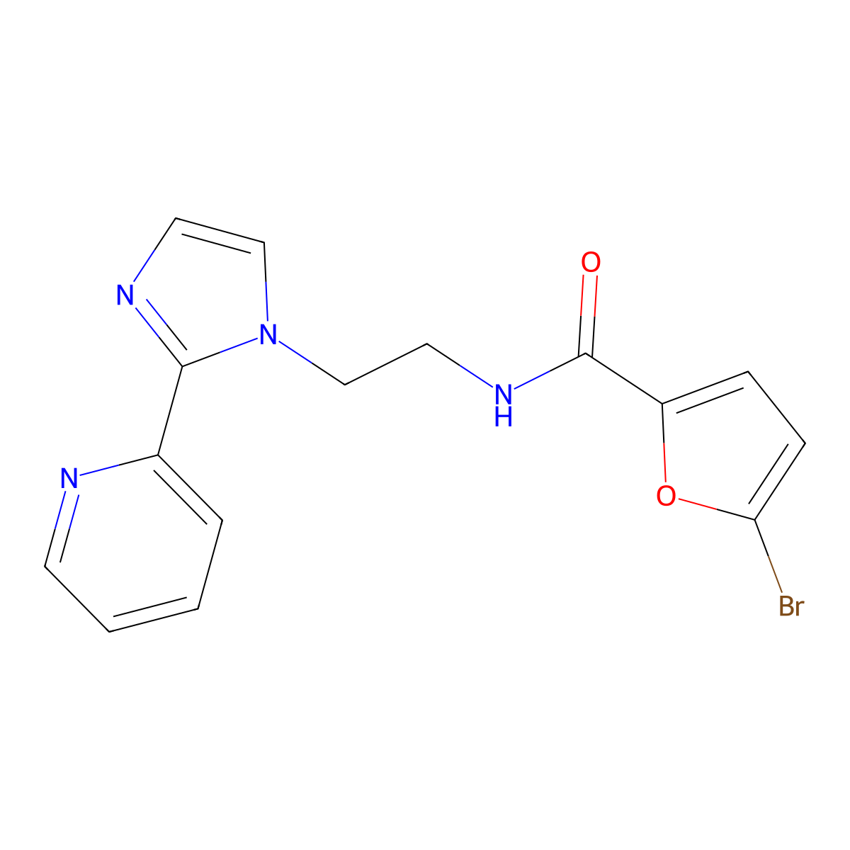 5-bromo-N-{2-[2-(pyridin-2-yl)-1H-imidazol-1-yl]ethyl}furan-2-carboxamide molecular structure, CAS 2034287-46-0