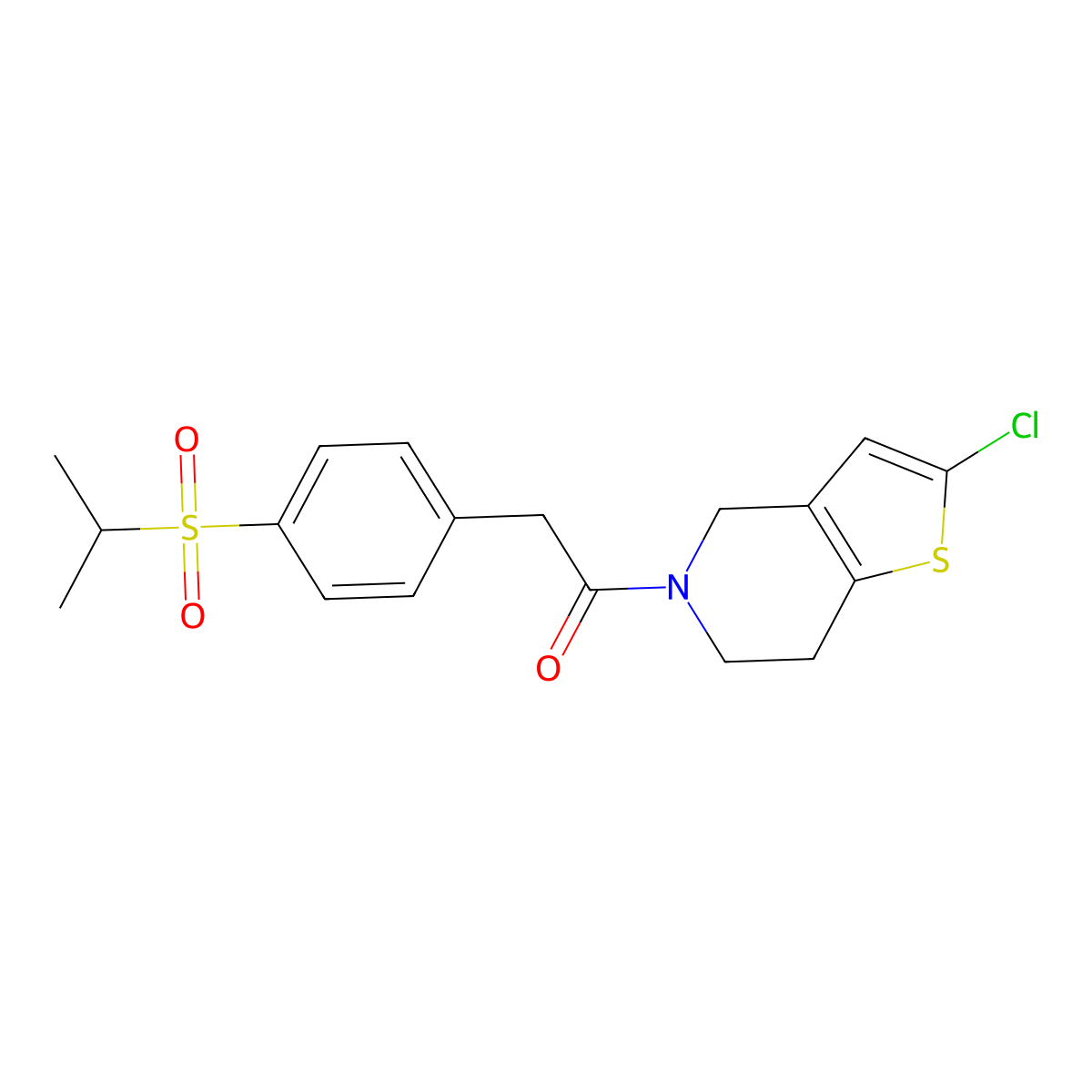 1-(2-chloro-6,7-dihydrothieno[3,2-c]pyridin-5(4H)-yl)-2-(4-(isopropylsulfonyl)phenyl)ethanone molecular structure, CAS 2034287-51-7