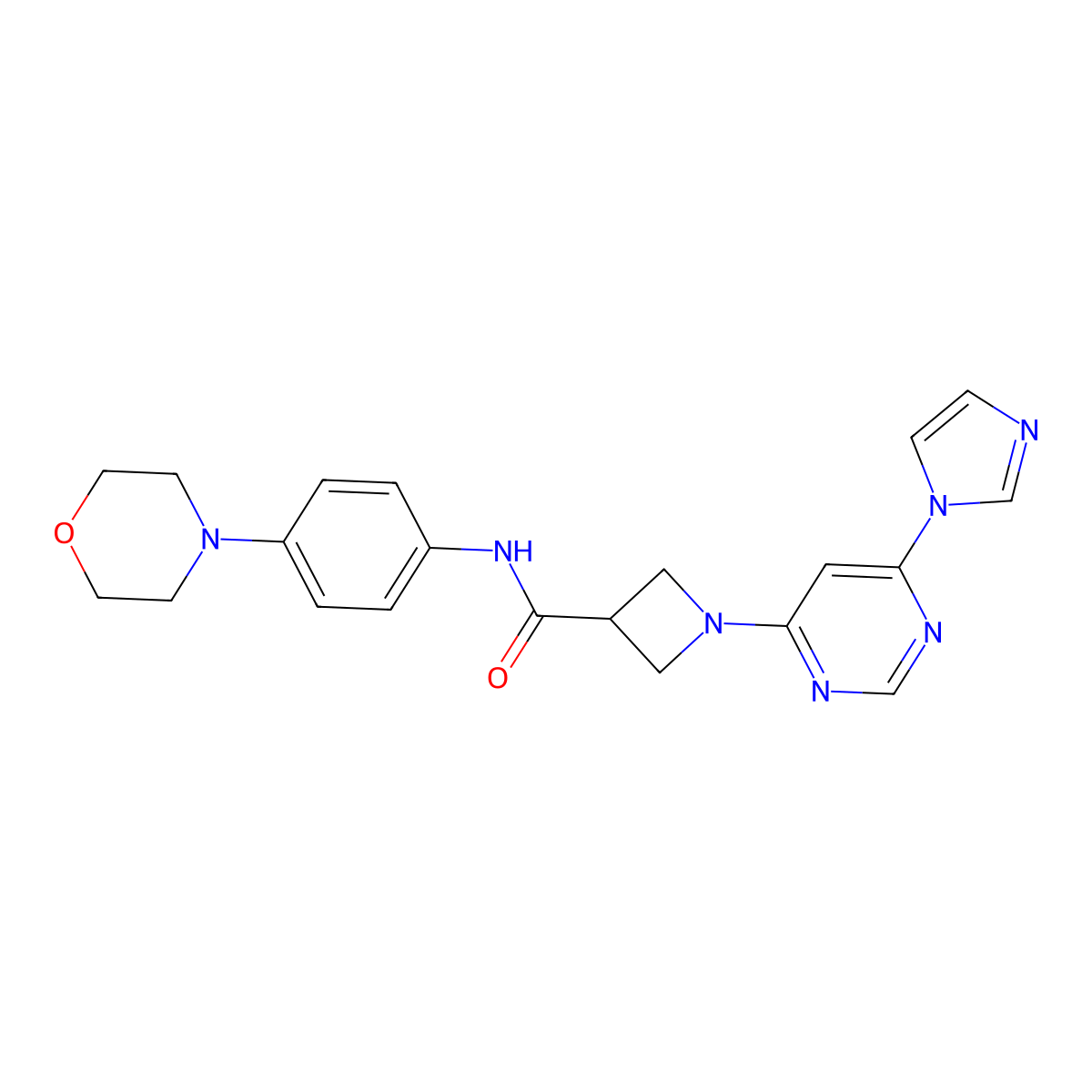 1-(6-(1H-imidazol-1-yl)pyrimidin-4-yl)-N-(4-morpholinophenyl)azetidine-3-carboxamide molecular structure, CAS 2034287-55-1