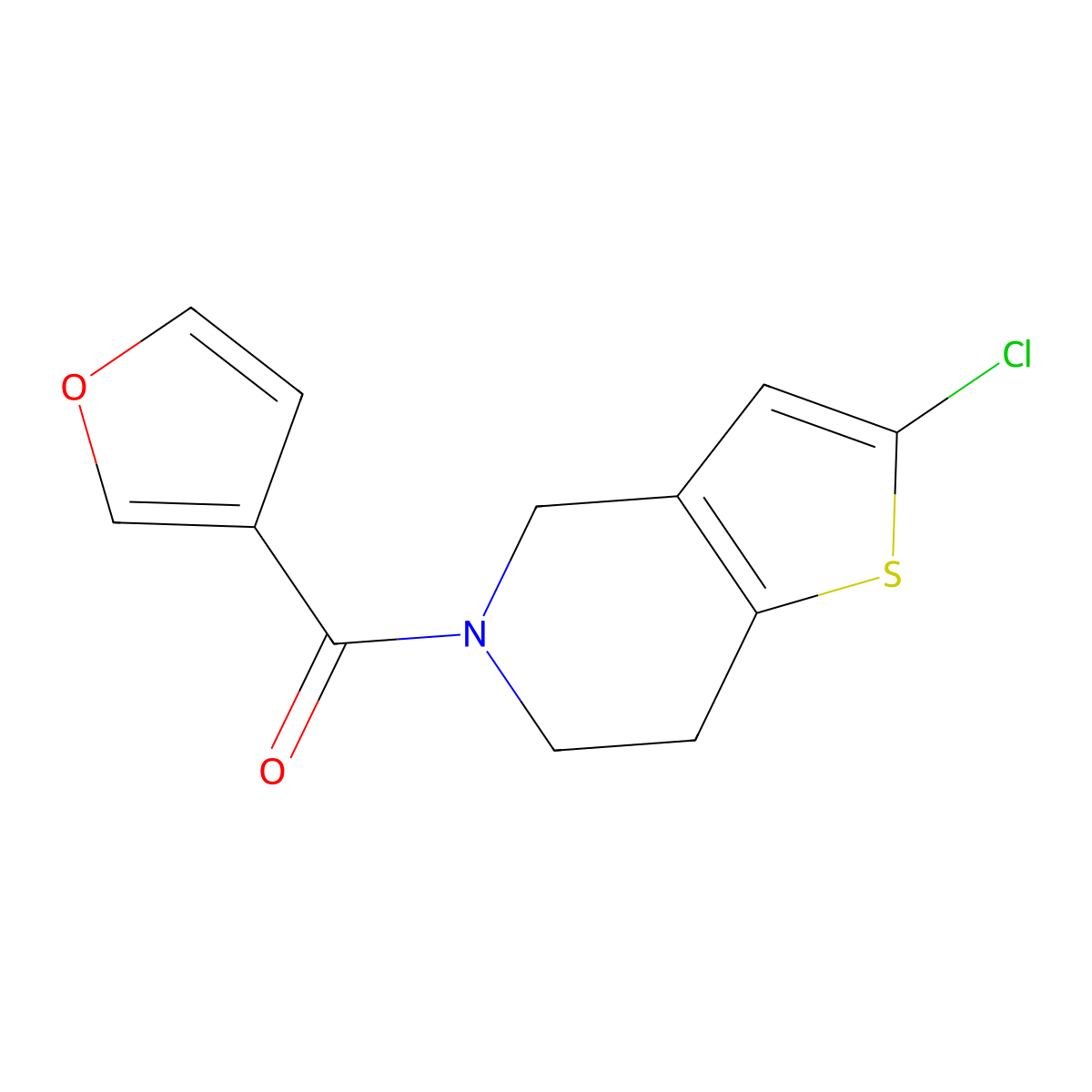 2-chloro-5-(furan-3-carbonyl)-4H,5H,6H,7H-thieno[3,2-c]pyridine molecular structure, CAS 2034287-57-3