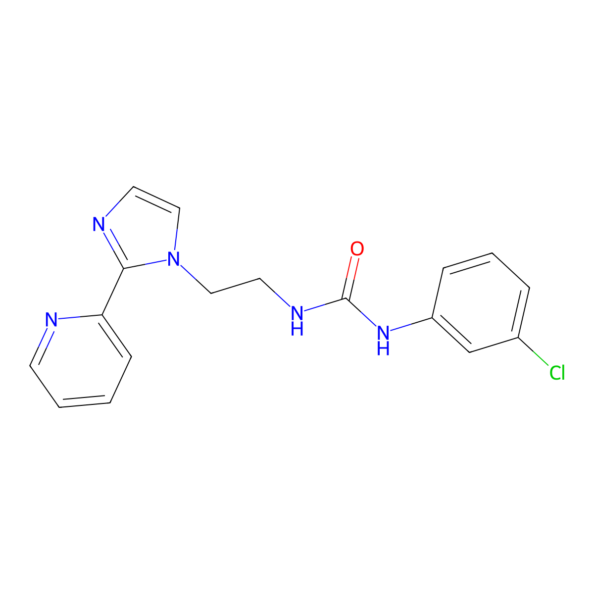 1-(3-chlorophenyl)-3-(2-(2-(pyridin-2-yl)-1H-imidazol-1-yl)ethyl)urea molecular structure, CAS 2034287-72-2