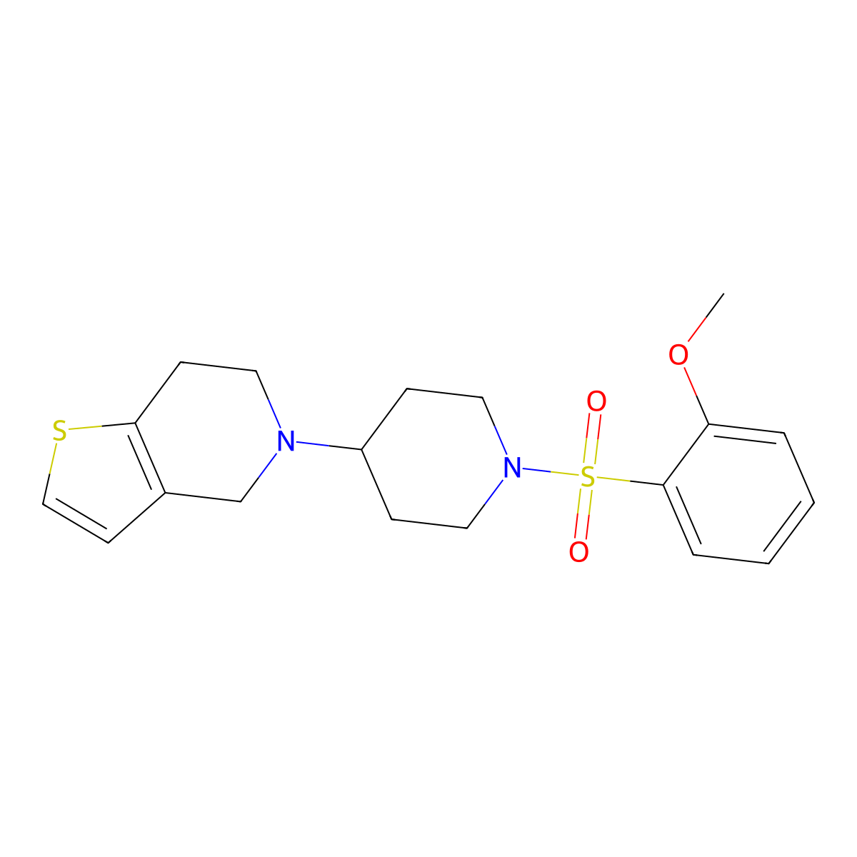 5-(1-((2-Methoxyphenyl)sulfonyl)piperidin-4-yl)-4,5,6,7-tetrahydrothieno[3,2-c]pyridine molecular structure, CAS 2034288-11-2