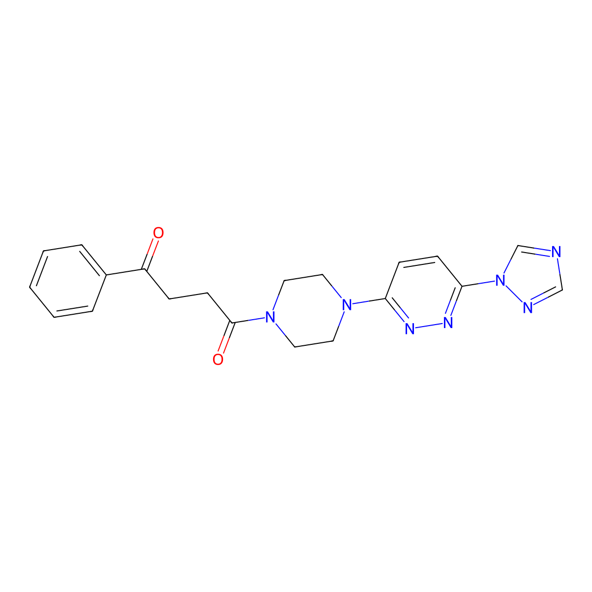 1-(4-(6-(1H-1,2,4-triazol-1-yl)pyridazin-3-yl)piperazin-1-yl)-4-phenylbutane-1,4-dione molecular structure, CAS 2034288-22-5
