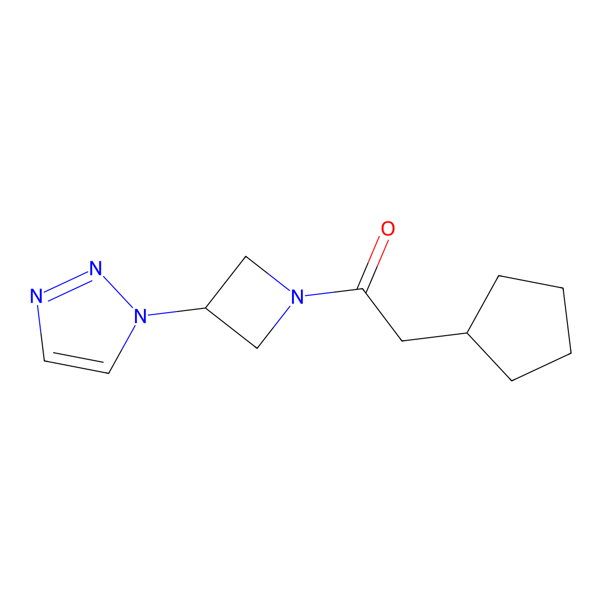 1-(3-(1H-1,2,3-triazol-1-yl)azetidin-1-yl)-2-cyclopentylethanone molecular structure, CAS 2034288-37-2
