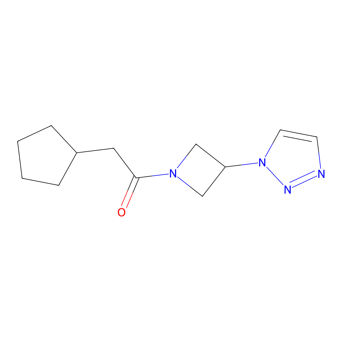 1-(3-(1H-1,2,3-triazol-1-yl)azetidin-1-yl)-2-cyclopentylethanone molecular structure, CAS 2034288-37-2