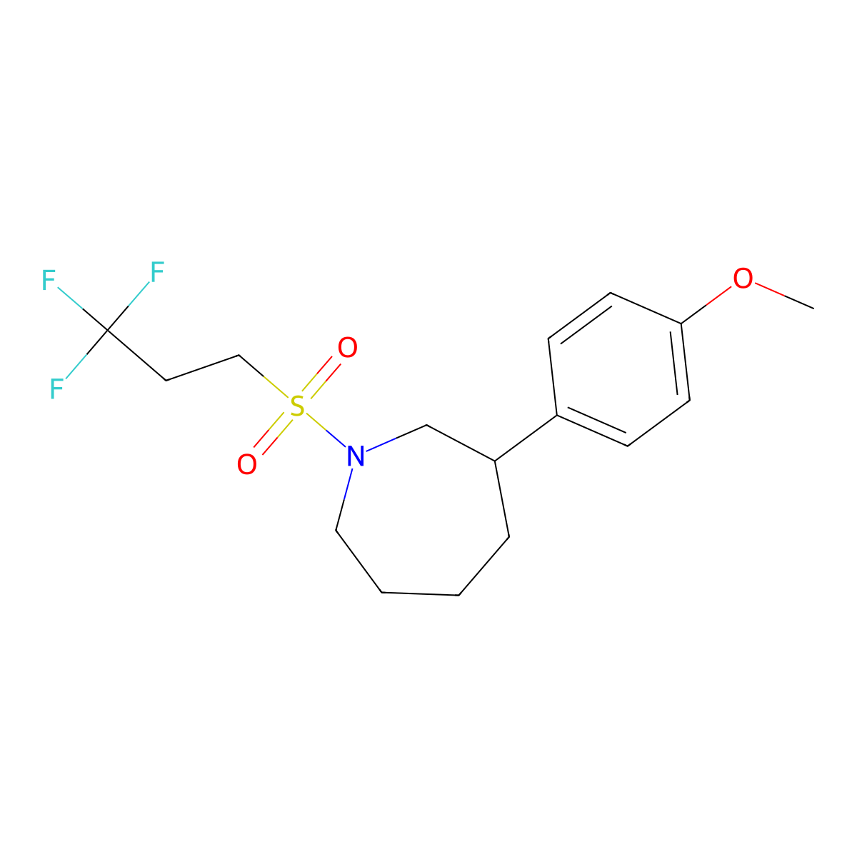 3-(4-Methoxyphenyl)-1-((3,3,3-trifluoropropyl)sulfonyl)azepane molecular structure, CAS 2034288-47-4