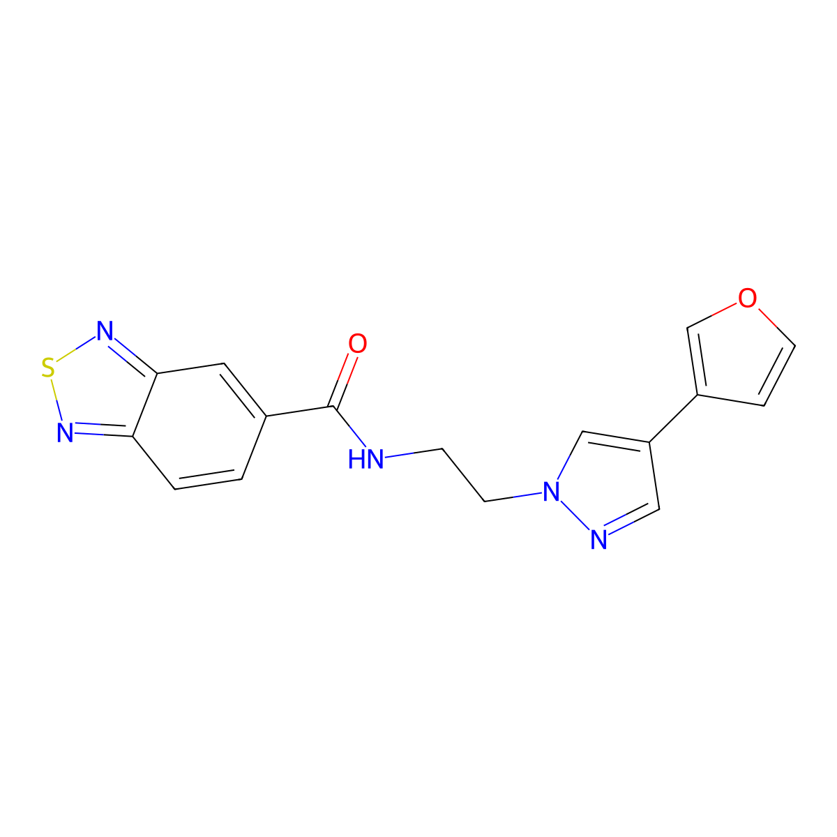 N-(2-(4-(furan-3-yl)-1H-pyrazol-1-yl)ethyl)benzo[c][1,2,5]thiadiazole-5-carboxamide molecular structure, CAS 2034288-53-2