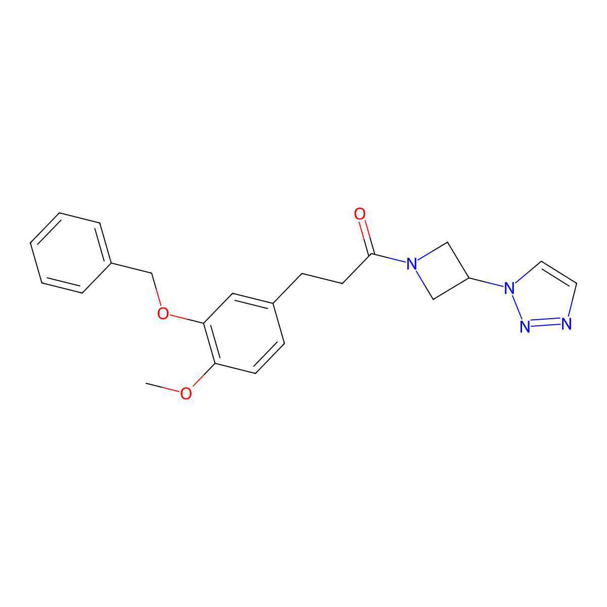 1-(3-(1H-1,2,3-triazol-1-yl)azetidin-1-yl)-3-(3-(benzyloxy)-4-methoxyphenyl)propan-1-one molecular structure, CAS 2034288-60-1
