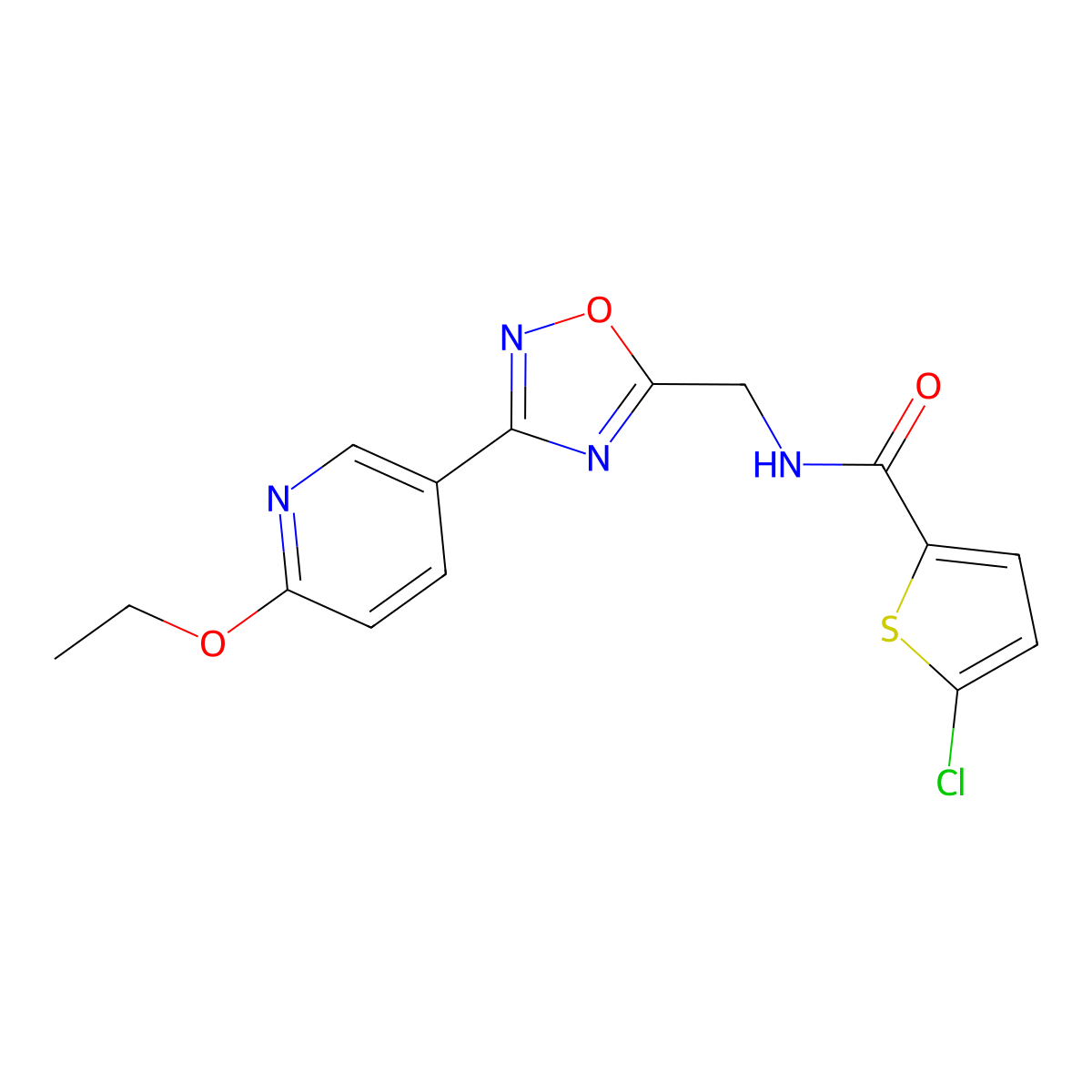5-chloro-N-((3-(6-ethoxypyridin-3-yl)-1,2,4-oxadiazol-5-yl)methyl)thiophene-2-carboxamide molecular structure, CAS 2034288-75-8
