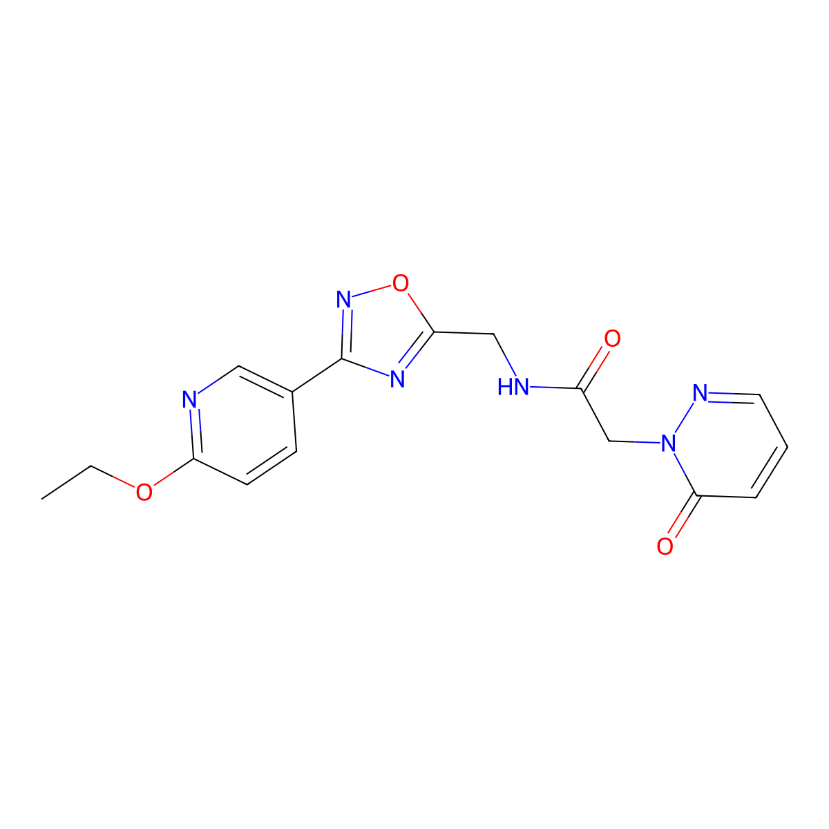 N-((3-(6-ethoxypyridin-3-yl)-1,2,4-oxadiazol-5-yl)methyl)-2-(6-oxopyridazin-1(6H)-yl)acetamide molecular structure, CAS 2034288-87-2