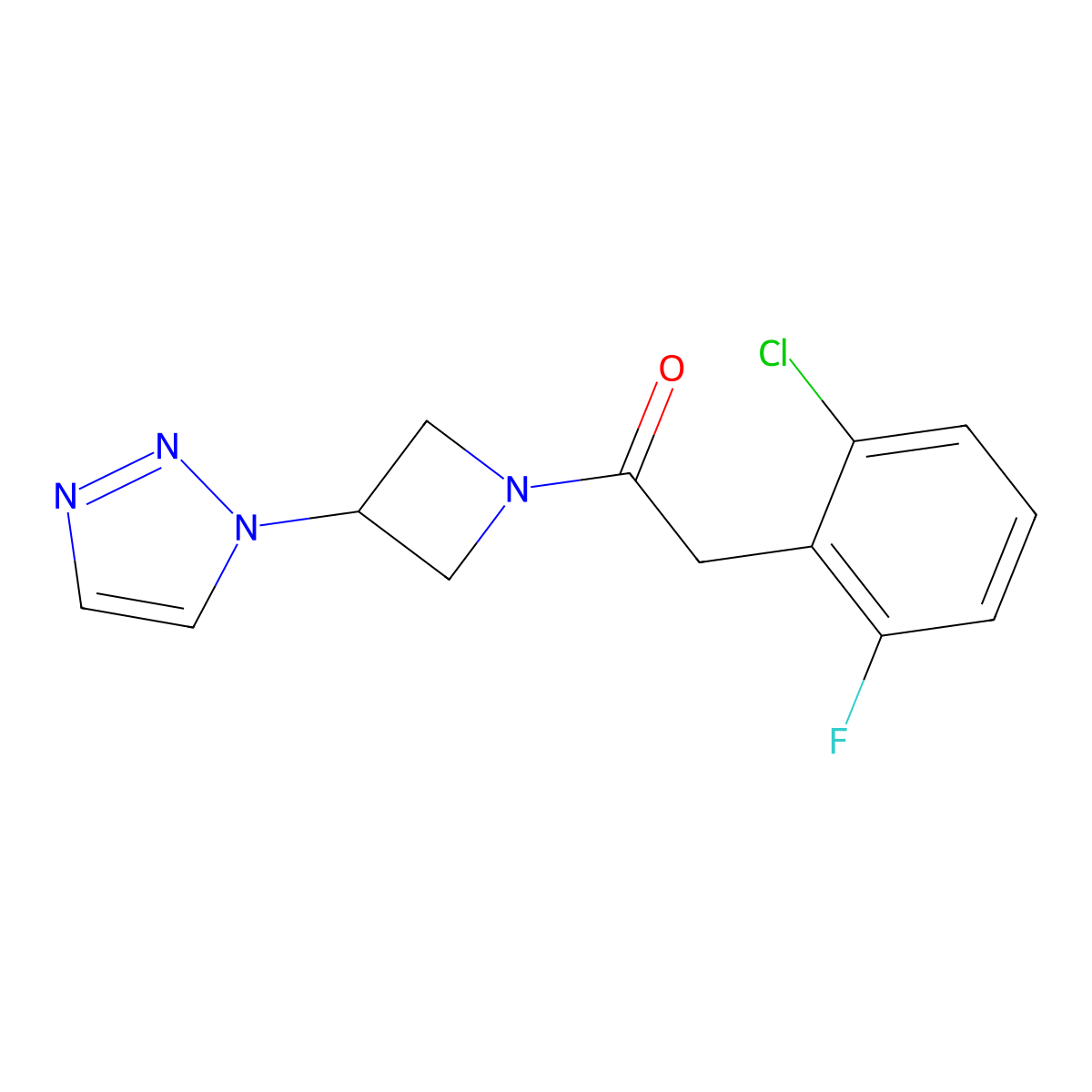 1-(3-(1H-1,2,3-triazol-1-yl)azetidin-1-yl)-2-(2-chloro-6-fluorophenyl)ethanone molecular structure, CAS 2034288-89-4