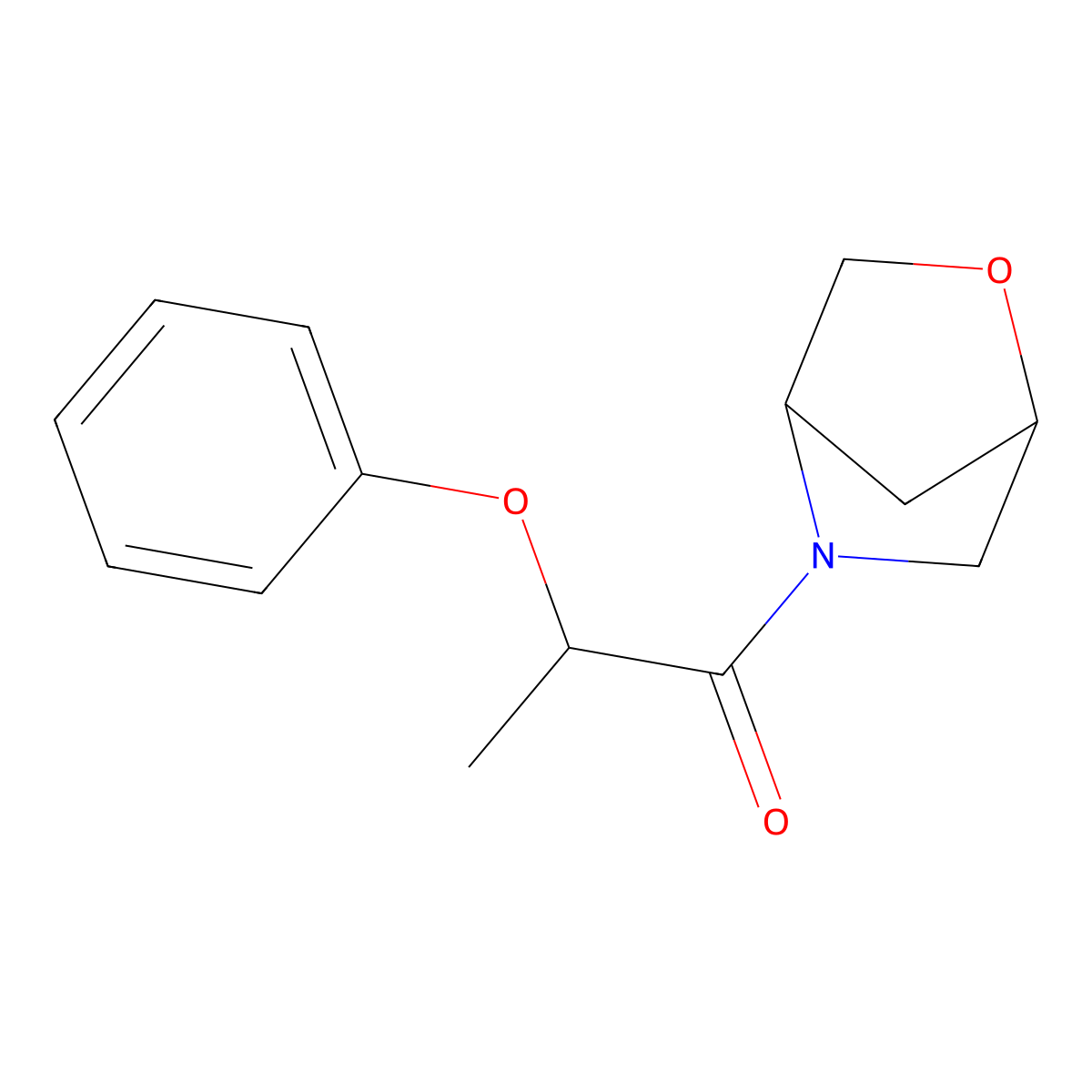 1-{2-Oxa-5-azabicyclo[2.2.1]heptan-5-yl}-2-phenoxypropan-1-one molecular structure, CAS 2034288-91-8
