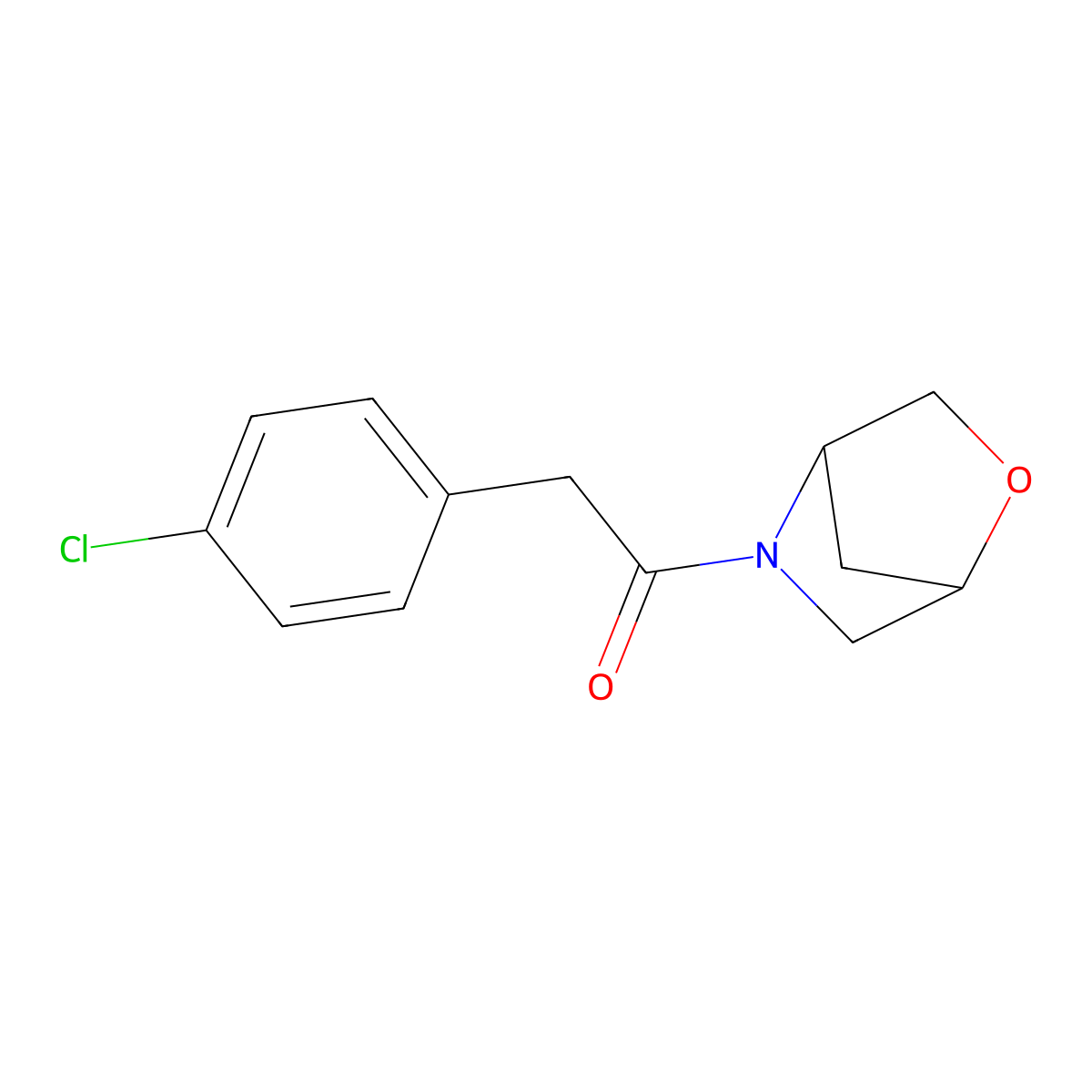 1-(2-Oxa-5-azabicyclo[2.2.1]heptan-5-yl)-2-(4-chlorophenyl)ethanone molecular structure, CAS 2034288-99-6