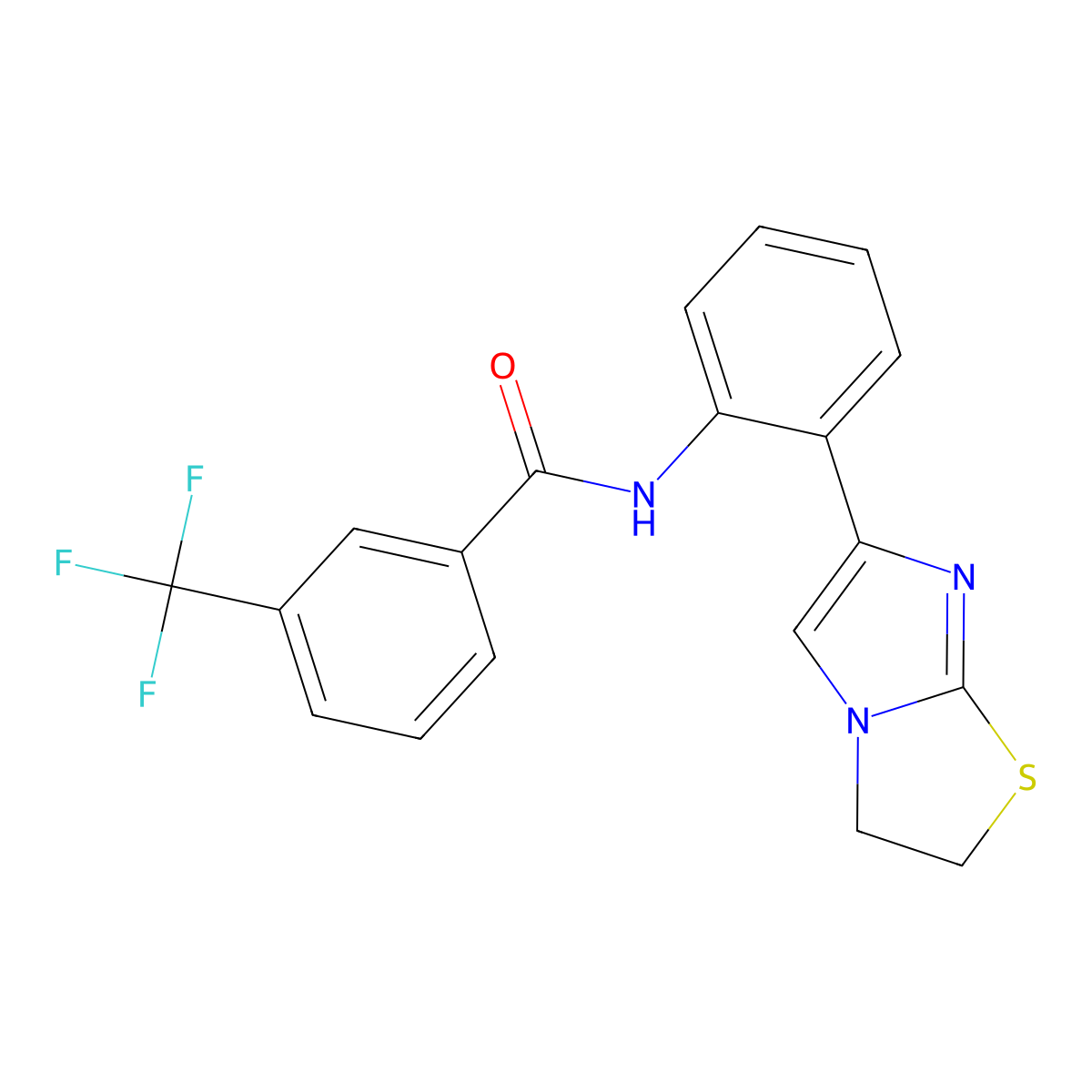 N-(2-(2,3-dihydroimidazo[2,1-b]thiazol-6-yl)phenyl)-3-(trifluoromethyl)benzamide molecular structure, CAS 2034289-11-5