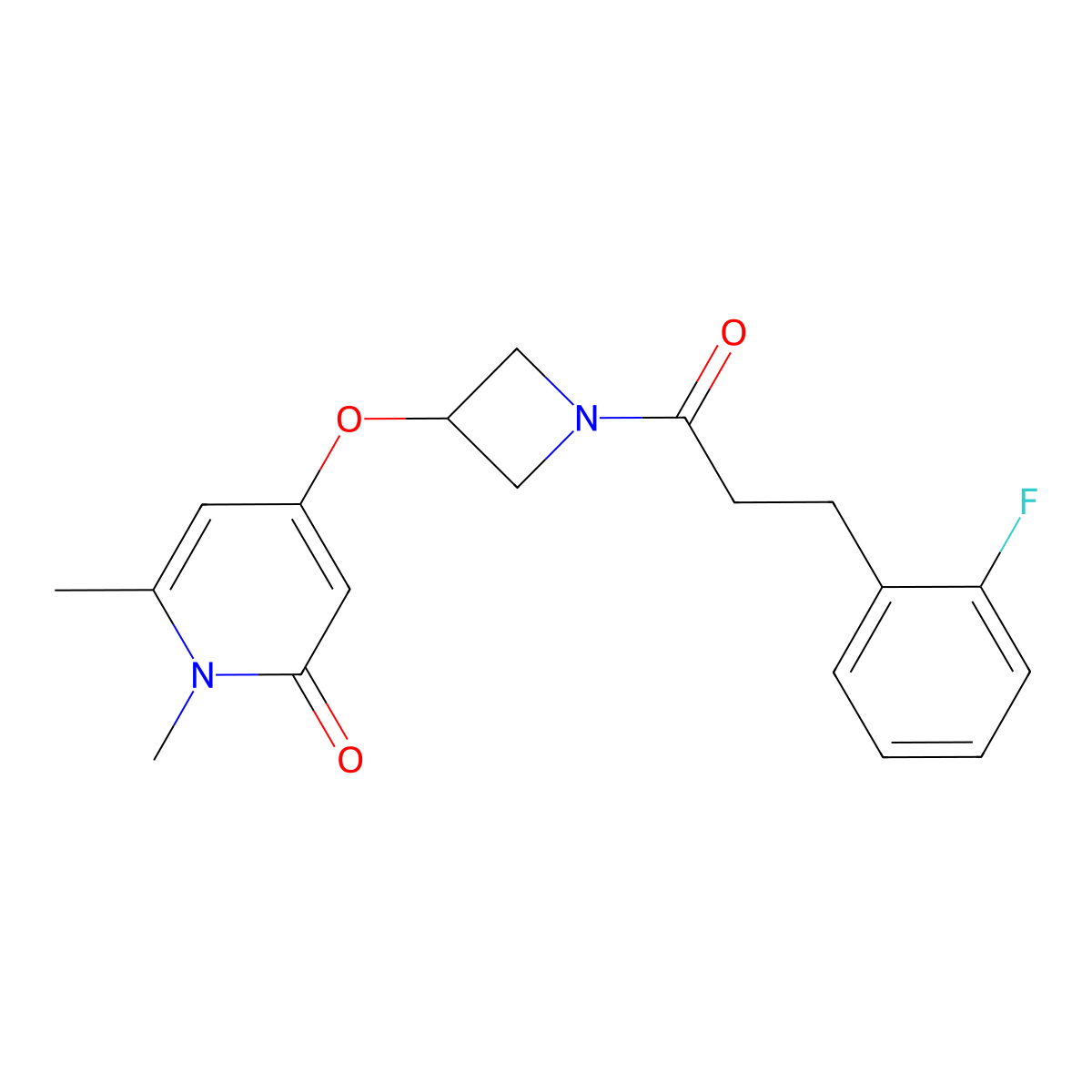 4-((1-(3-(2-fluorophenyl)propanoyl)azetidin-3-yl)oxy)-1,6-dimethylpyridin-2(1H)-one molecular structure, CAS 2034289-29-5