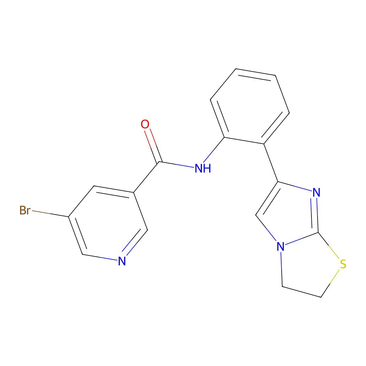 5-bromo-N-(2-(2,3-dihydroimidazo[2,1-b]thiazol-6-yl)phenyl)nicotinamide molecular structure, CAS 2034289-31-9