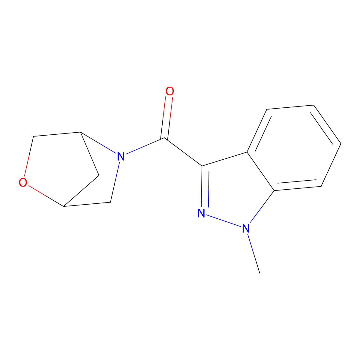 2-oxa-5-azabicyclo[2.2.1]heptan-5-yl(1-methyl-1H-indazol-3-yl)methanone molecular structure, CAS 2034289-32-0