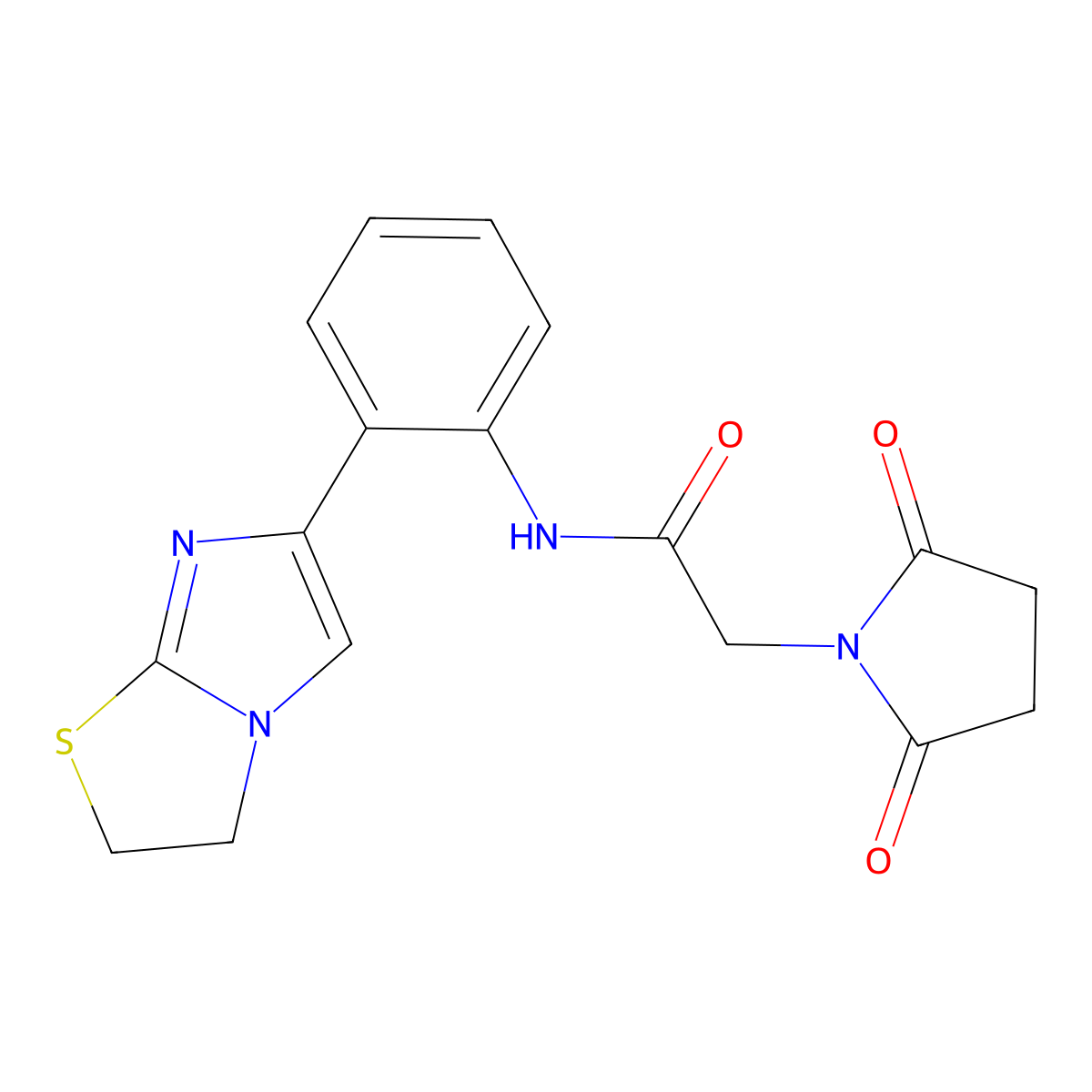 N-(2-(2,3-dihydroimidazo[2,1-b]thiazol-6-yl)phenyl)-2-(2,5-dioxopyrrolidin-1-yl)acetamide molecular structure, CAS 2034289-33-1