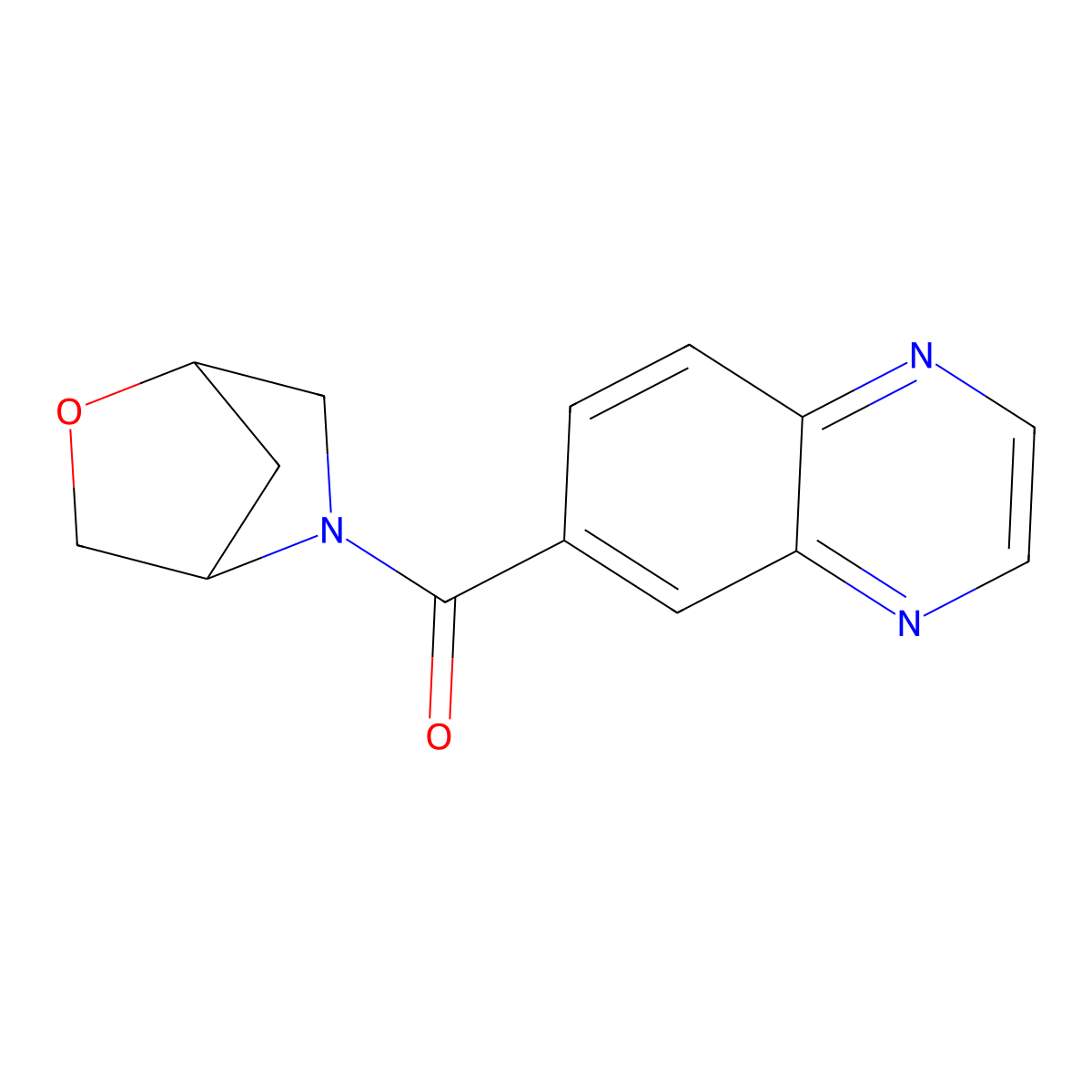 2-Oxa-5-azabicyclo[2.2.1]heptan-5-yl(quinoxalin-6-yl)methanone molecular structure, CAS 2034289-37-5
