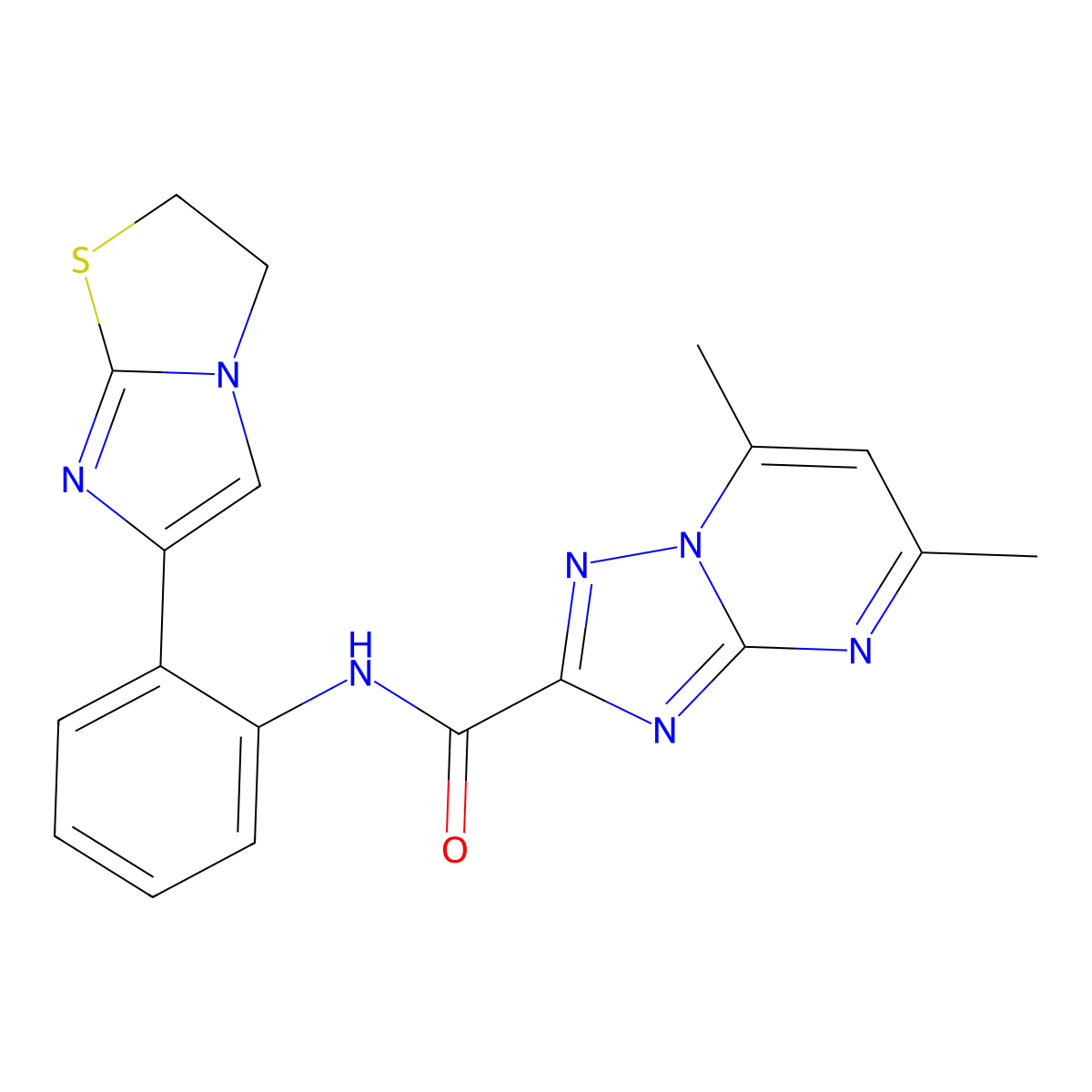 N-(2-(2,3-dihydroimidazo[2,1-b]thiazol-6-yl)phenyl)-5,7-dimethyl-[1,2,4]triazolo[1,5-a]pyrimidine-2-carboxamide molecular structure, CAS 2034289-54-6